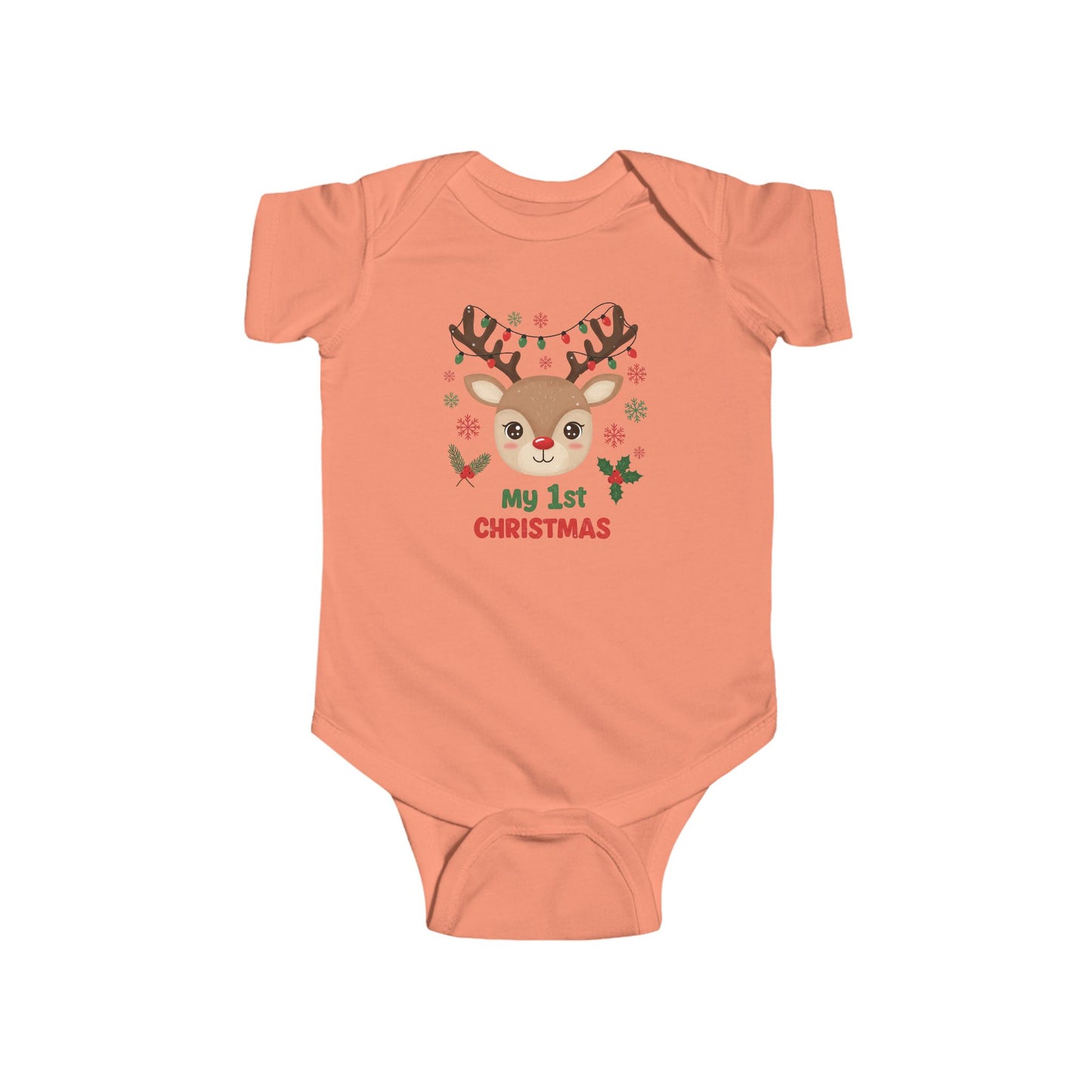 🎄🦌 My 1st Christmas Baby Onesie – Festive Reindeer Holiday Outfit 🎁✨