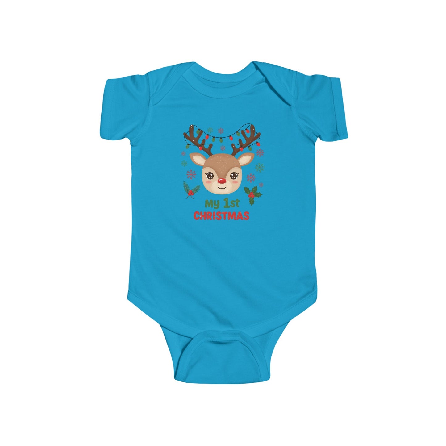 🎄🦌 My 1st Christmas Baby Onesie – Festive Reindeer Holiday Outfit 🎁✨