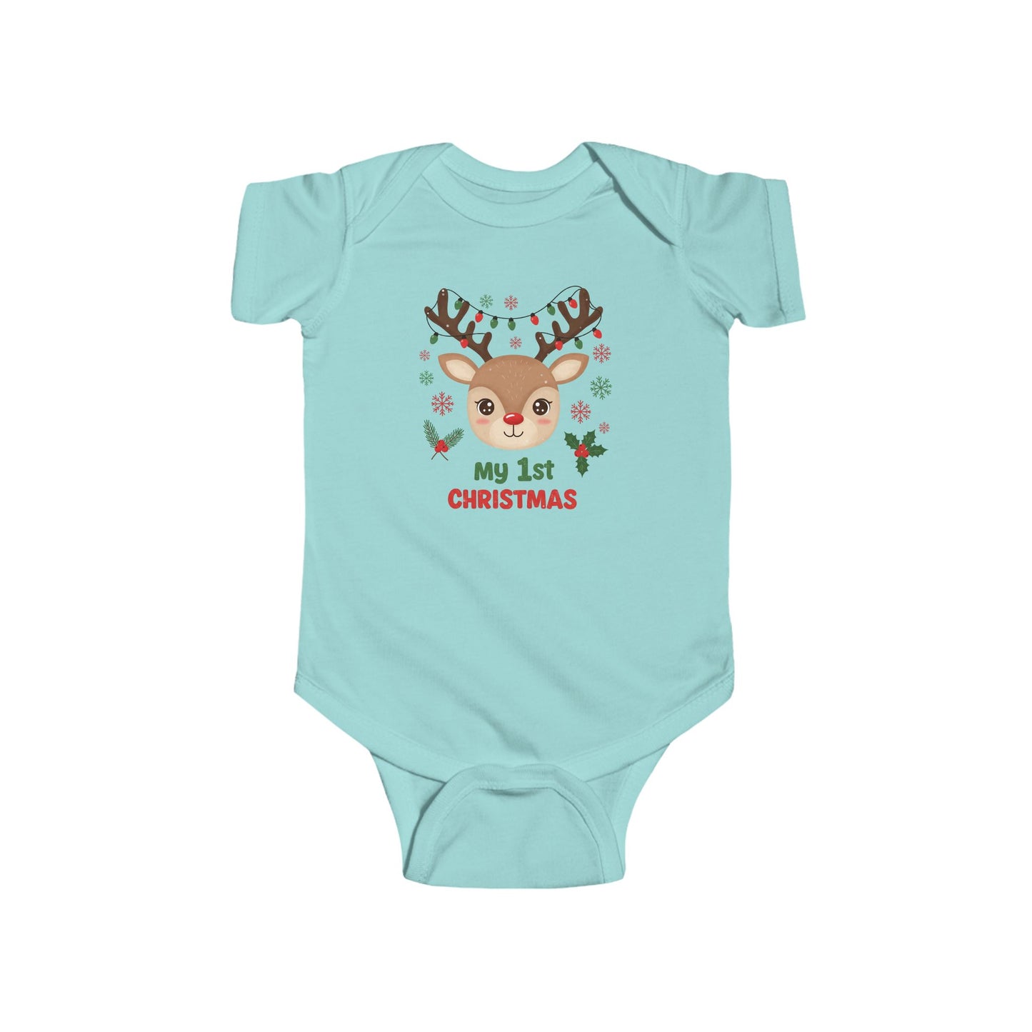 🎄🦌 My 1st Christmas Baby Onesie – Festive Reindeer Holiday Outfit 🎁✨
