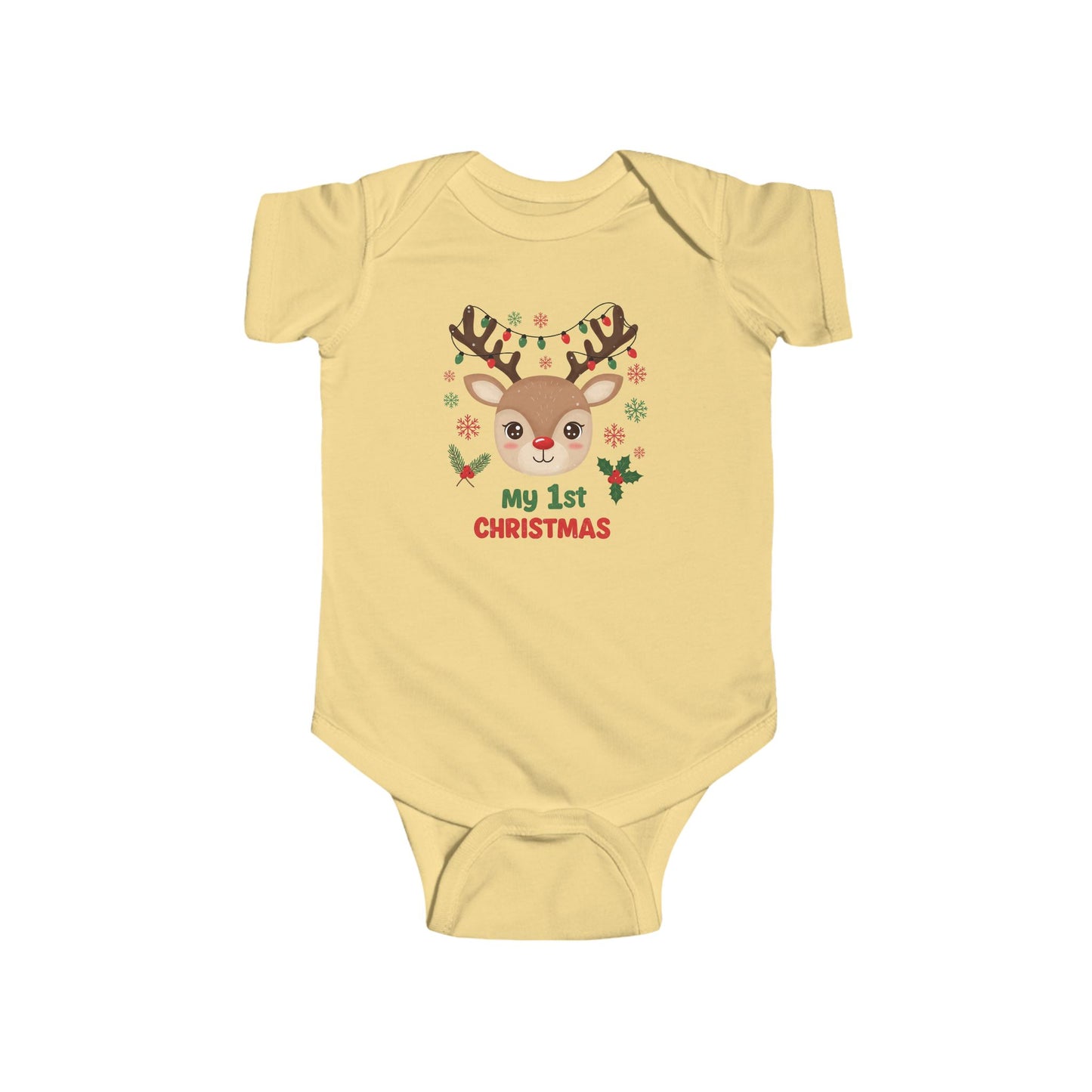 🎄🦌 My 1st Christmas Baby Onesie – Festive Reindeer Holiday Outfit 🎁✨
