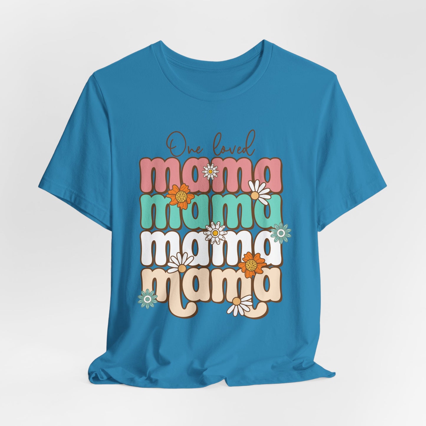👕 Mama, Mama, Mama, Mama Boho-Style T-Shirt – Joyful Chaos of Motherhood 🌿