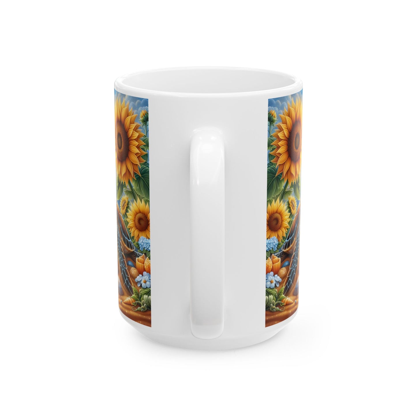 🌻🐢 Personalized Sunflower & Sea Turtle Mug – Coastal Sunshine Coffee Cup 🌊☕