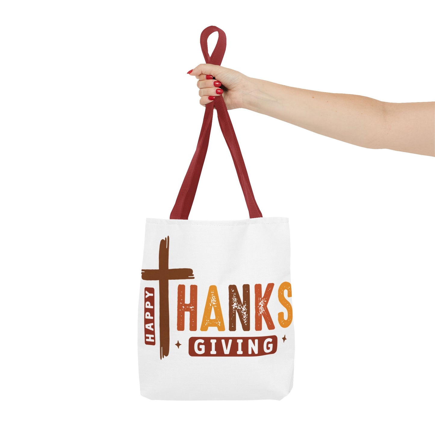 ✝️ Happy Thanksgiving Cross Tote – Faith & Gratitude in Fall Colors 🍂
