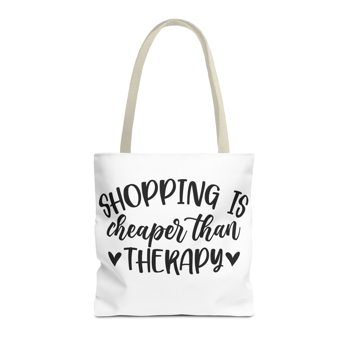 🛍️ Shopping Is Cheaper Than Therapy Tote Bag – Fun & Stylish Everyday Carry ❤️