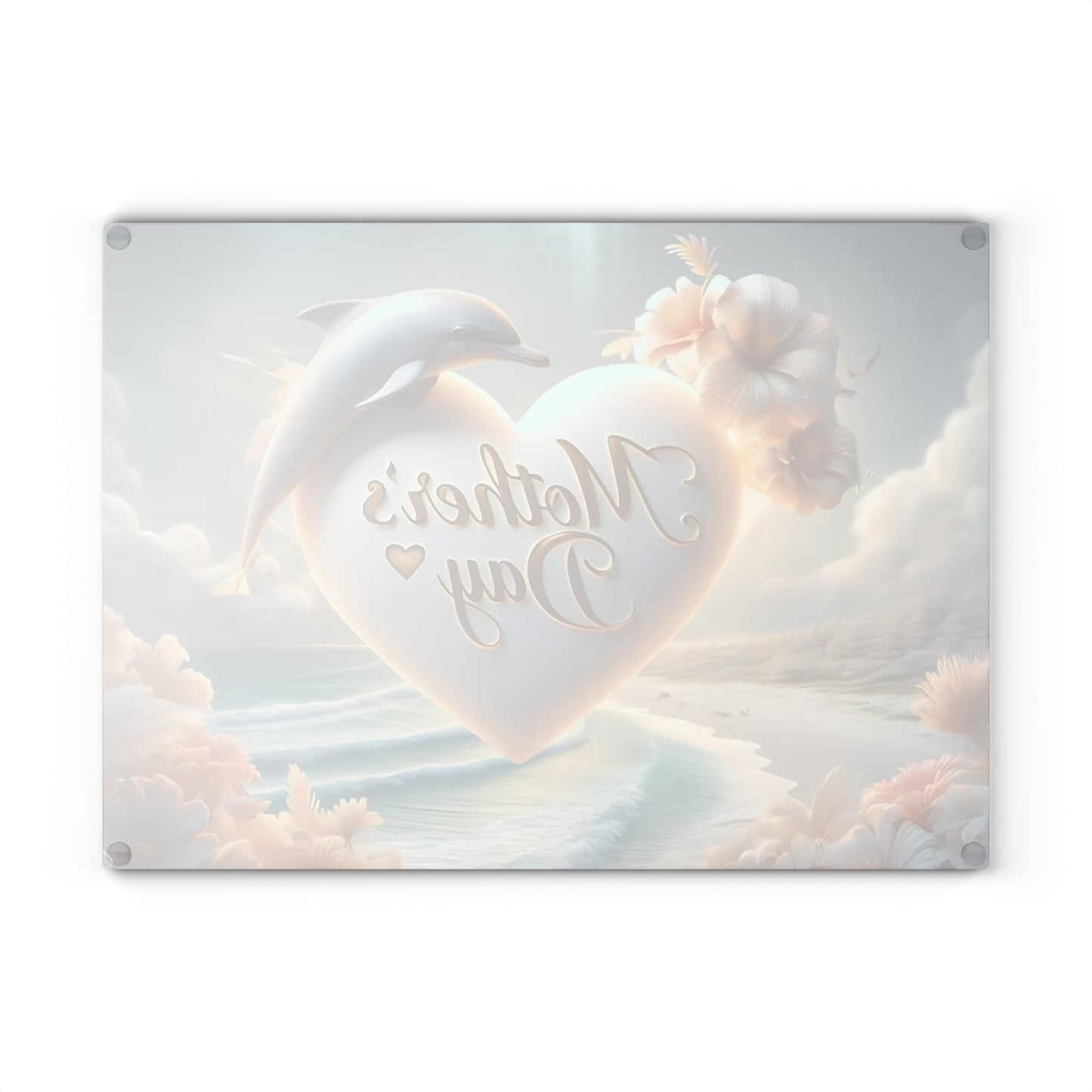 Dolphin Cutting Board, Vibrant Dolphin Scene Tempered Glass, Gift for Chef, Dolphin, Gifts for her, Wedding Housewarming Gift