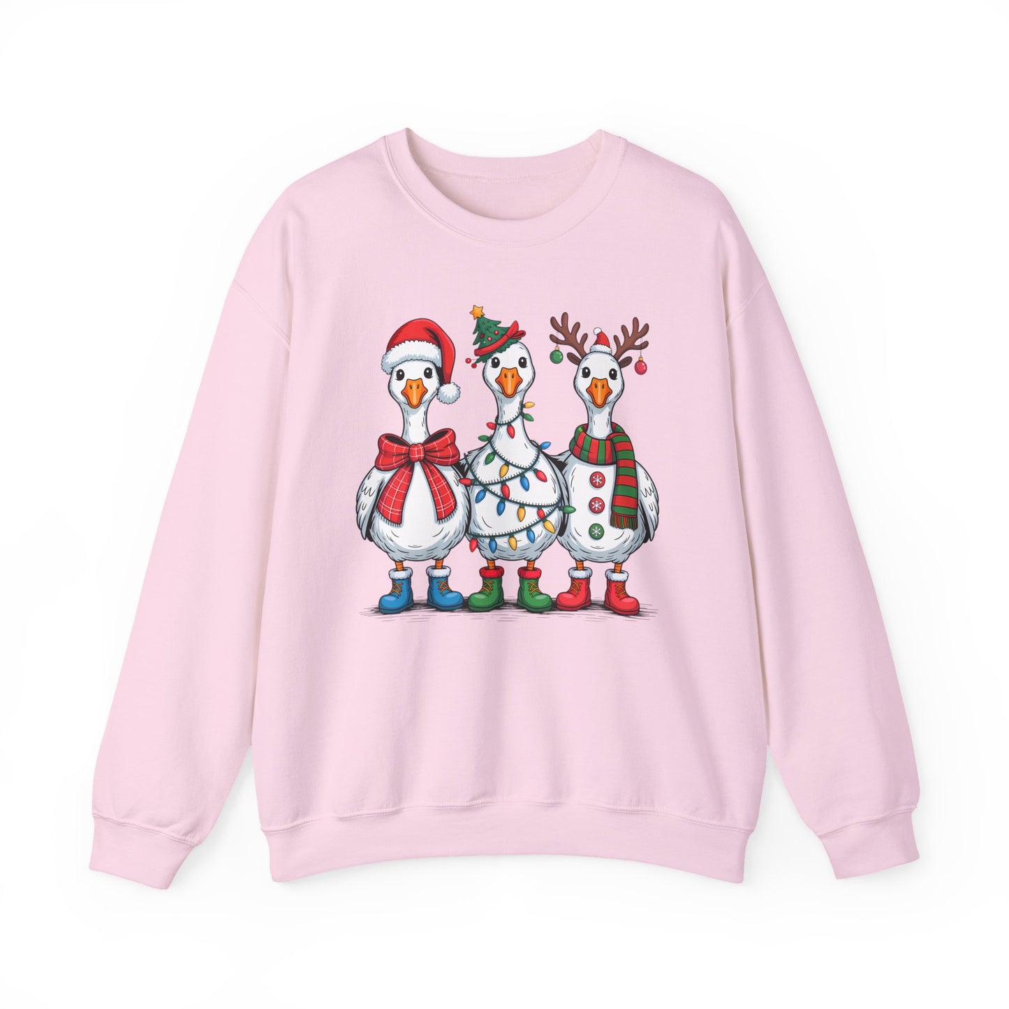 🪿🎄 Festive Goose Trio Sweatshirt – Whimsical Holiday Cheer in Cozy Style