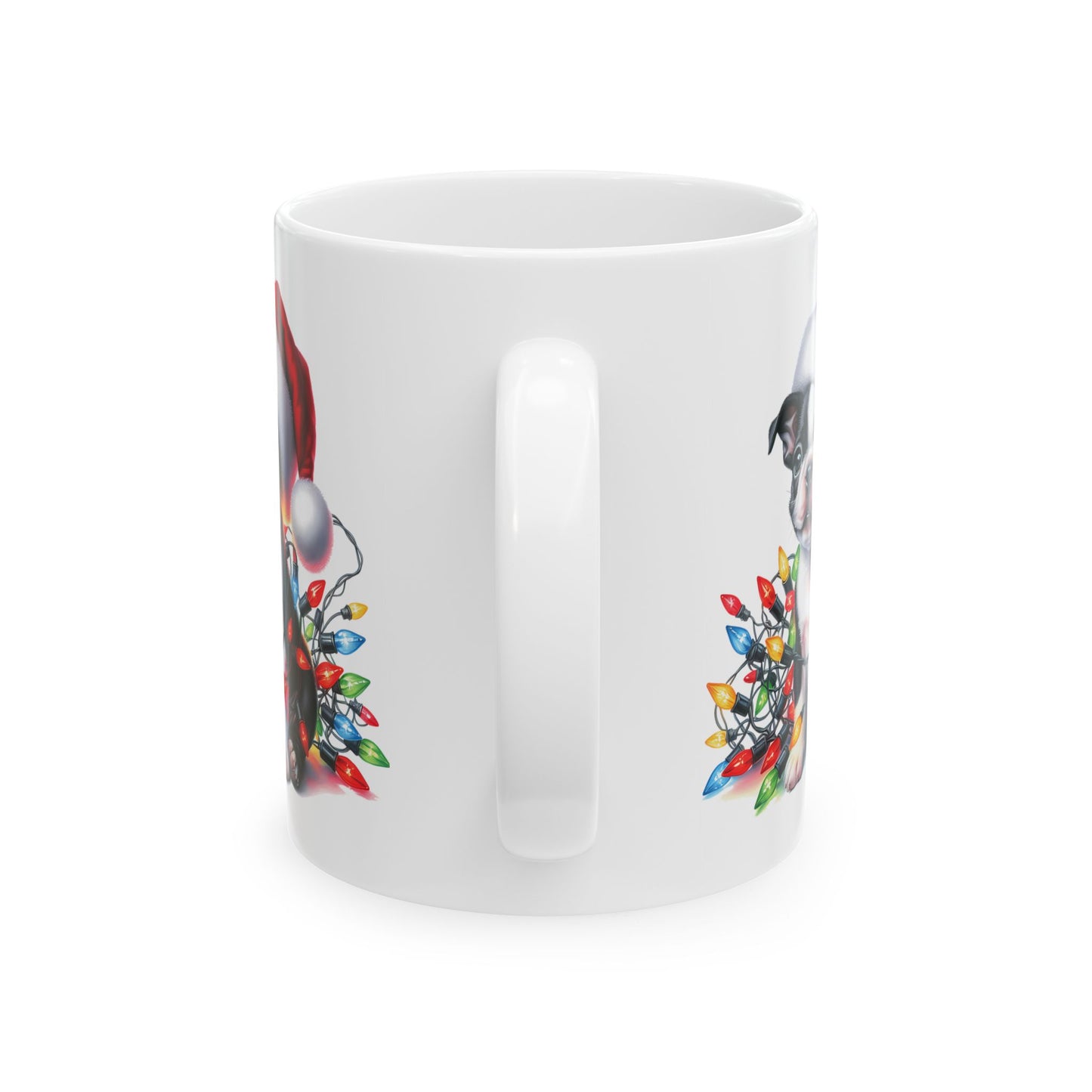 🎄 Boston Terrier Christmas Lights Mug – Adorable Holiday Cheer in Every Sip! 🐾