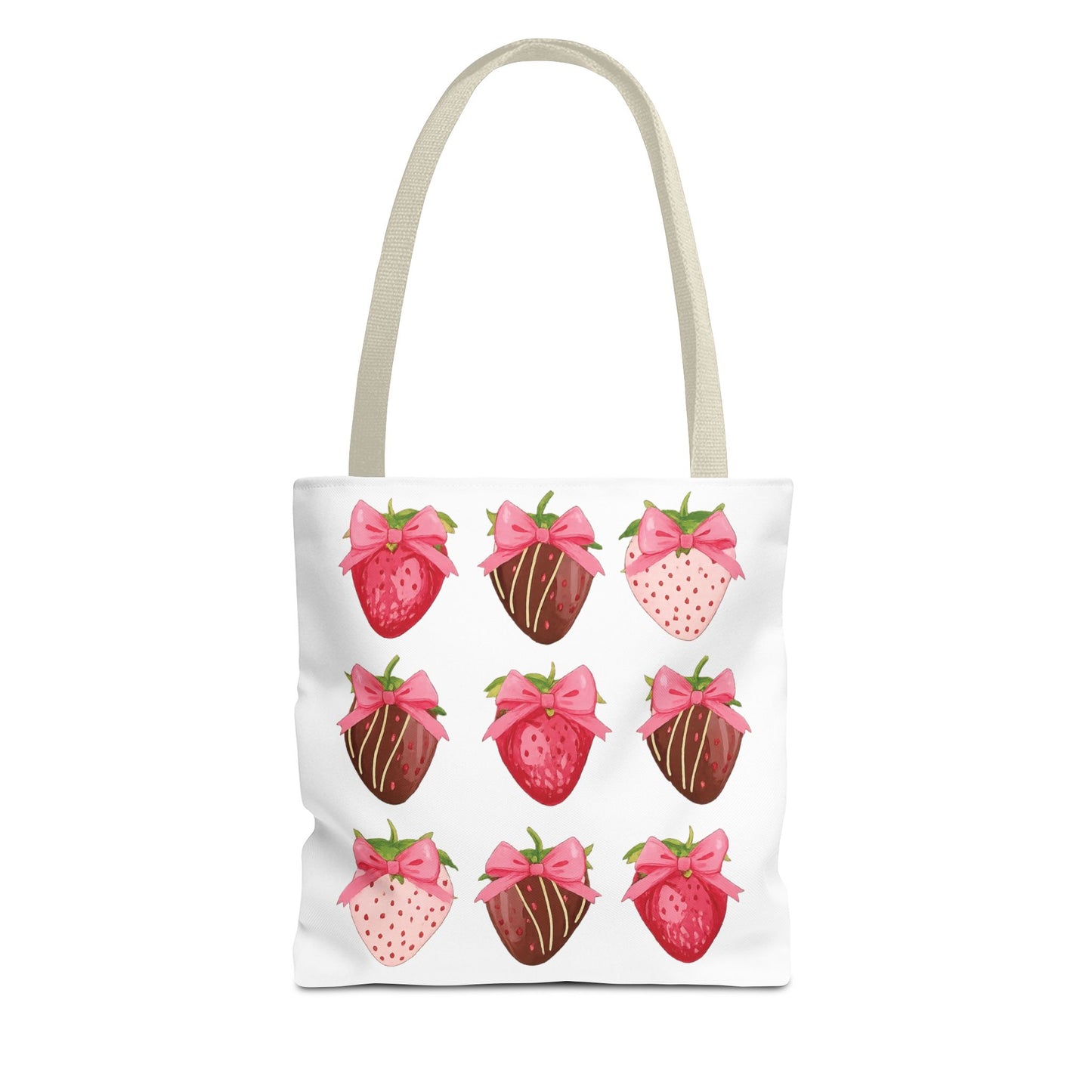 🍓 Chocolate-Covered Strawberry Tote Bag – Sweet, Stylish & Practical 🍫