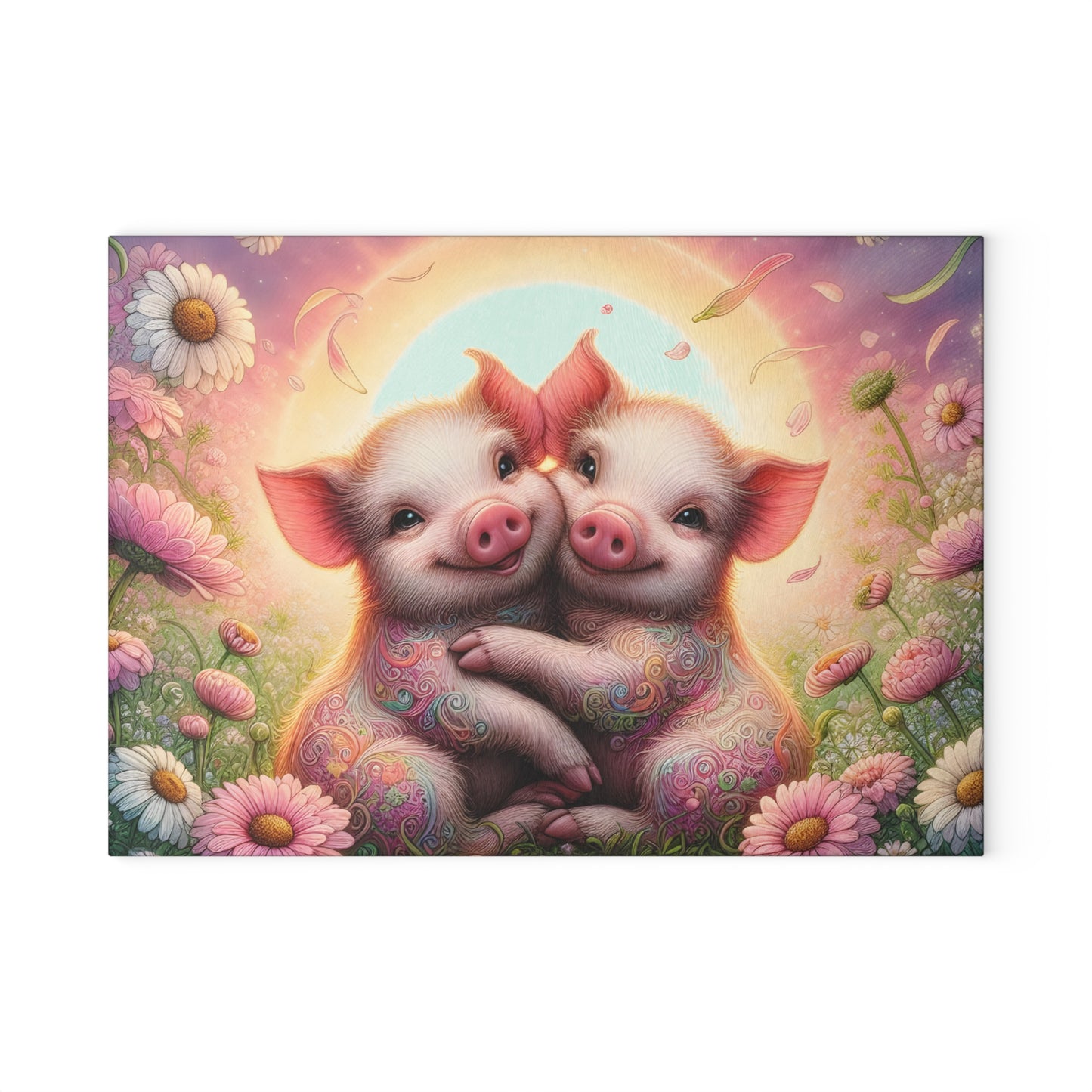 🐷🌸 Piglet Pals Cutting Board – Whimsical Farmhouse Charm for Your Kitchen 🌞