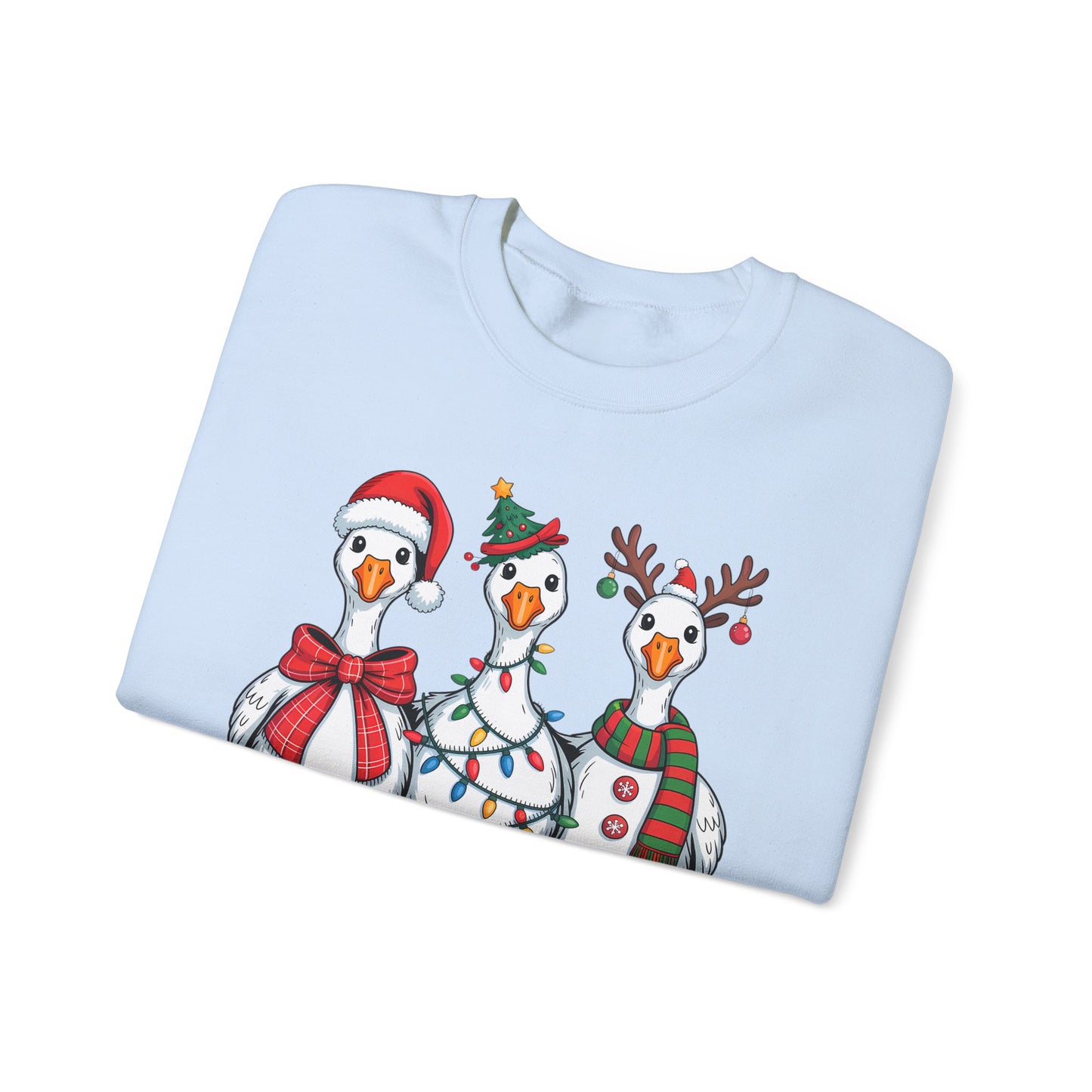 🪿🎄 Festive Goose Trio Sweatshirt – Whimsical Holiday Cheer in Cozy Style