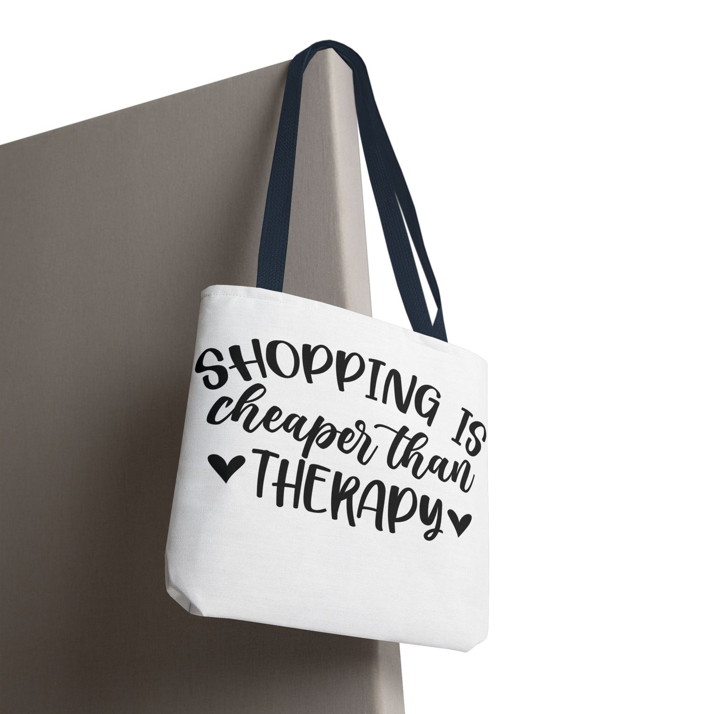 🛍️ Shopping Is Cheaper Than Therapy Tote Bag – Fun & Stylish Everyday Carry ❤️