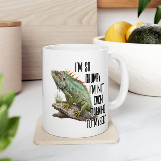 🦎 Estoy tan gruñón que hablo solo: divertida taza de café con forma de iguana para amantes sarcásticos de los reptiles ☕