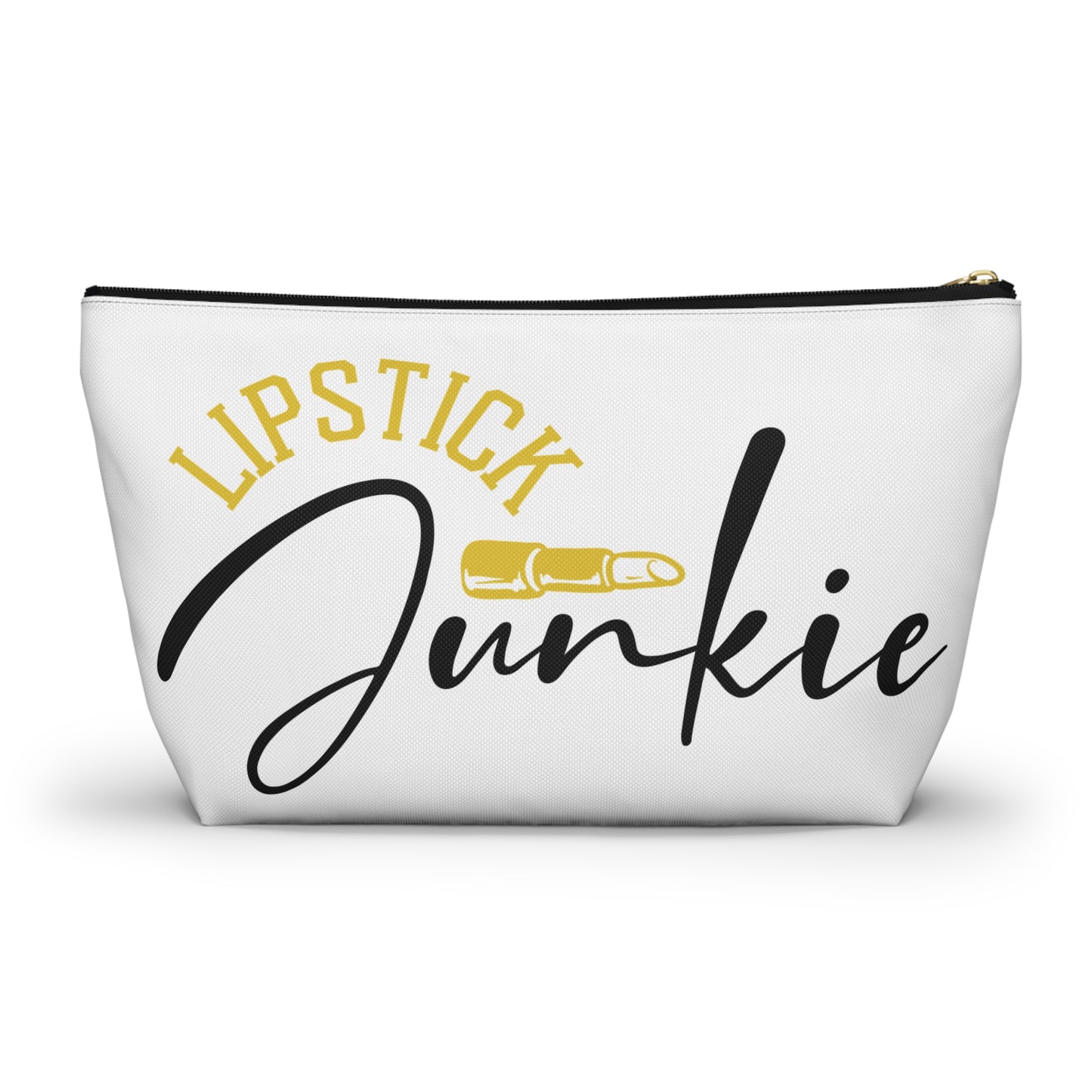 Accessory Pouch – "Lipstick Junkie" Yellow Makeup Bag