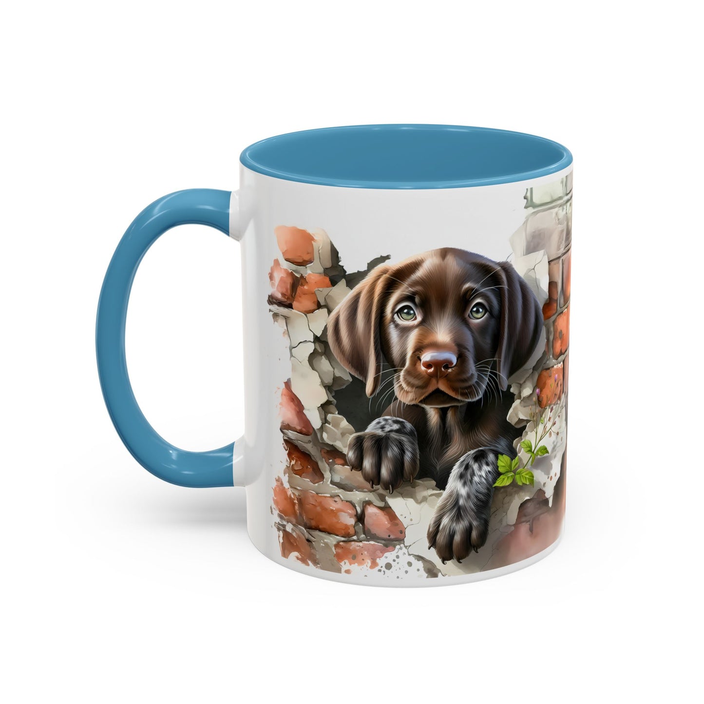 🐶🍫 Chocolate Lab Puppy Accent Mug – Sweet Brown Pup Coffee Cup ☕💛