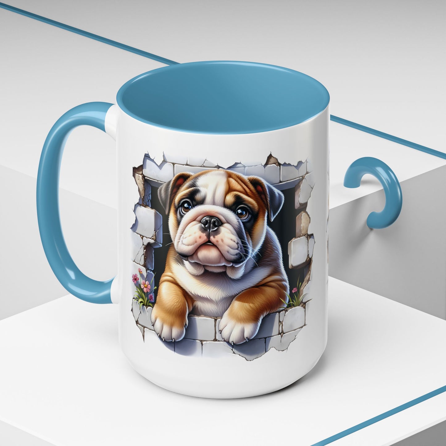 🐶☕ English Bulldog Puppy Accent Mug – Adorable Breakthrough Pup Design ✨rs (11/15oz)