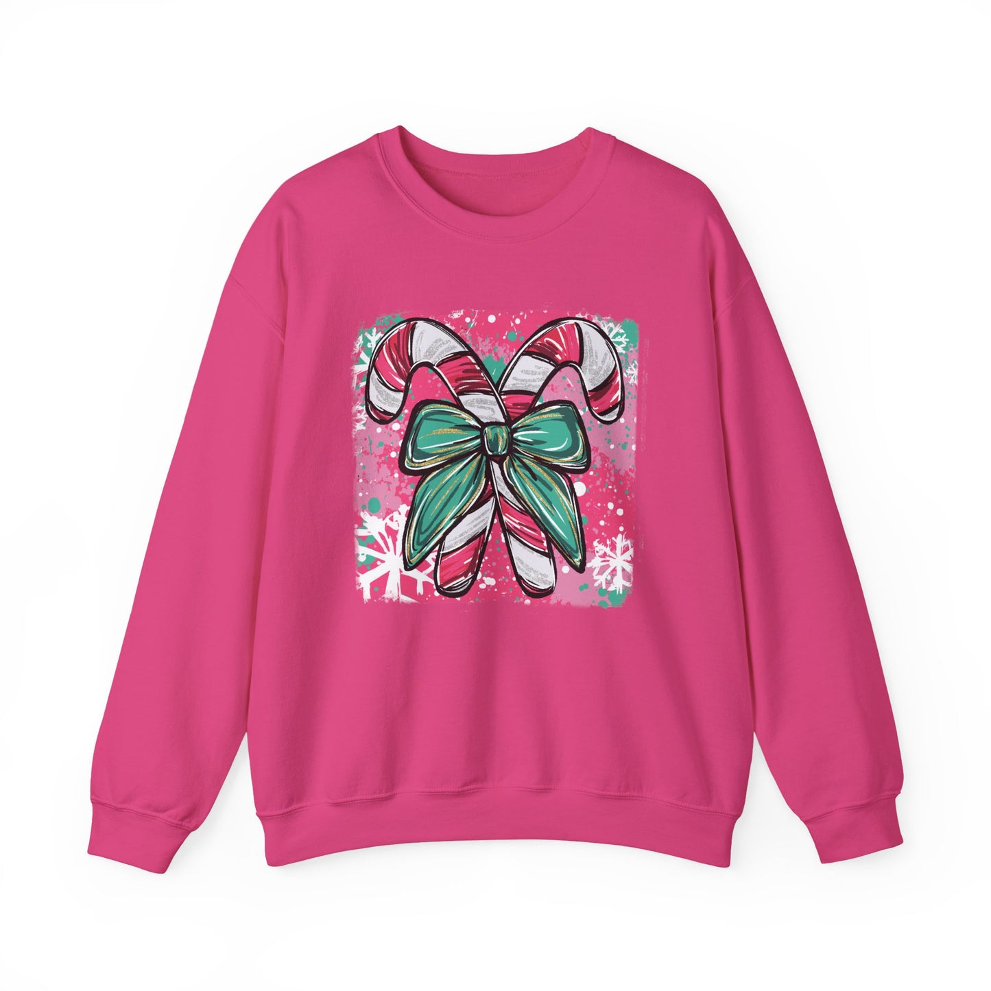 🍭✨ Candy Cane Bow Sweatshirt – Sweet Holiday Style 💖🎀