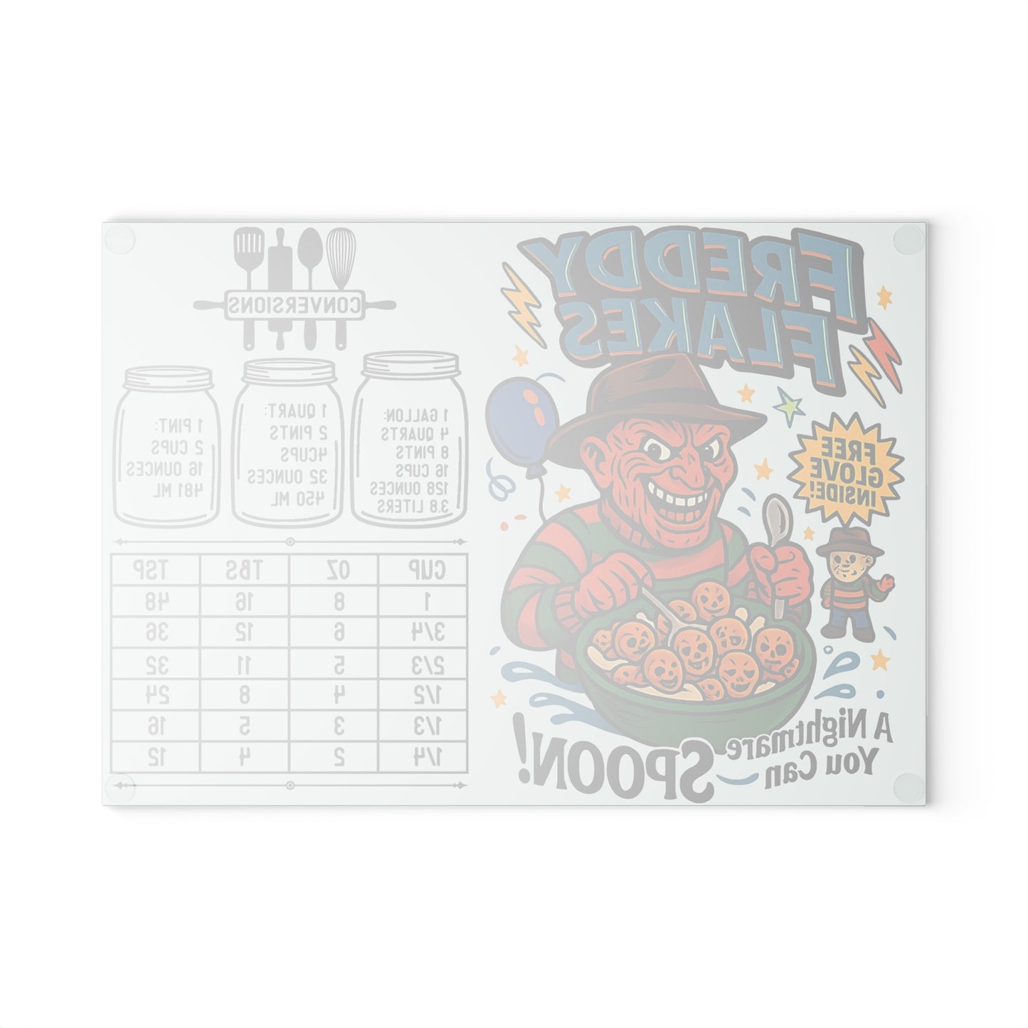 🔥 “Freddy Flakes” Horror Cereal Cutting Board – A Nightmare You Can Spoon! 🍽️