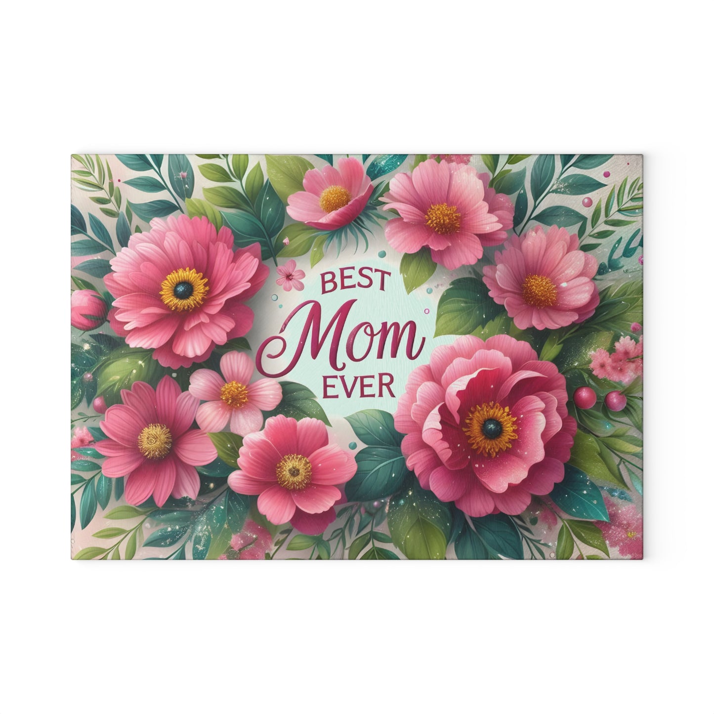 🌸 Best Mom Ever Floral Cutting Board – Elegant Gift for Her 🌼