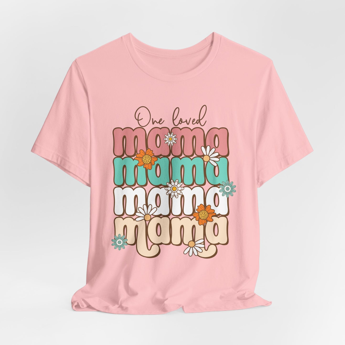 👕 Mama, Mama, Mama, Mama Boho-Style T-Shirt – Joyful Chaos of Motherhood 🌿