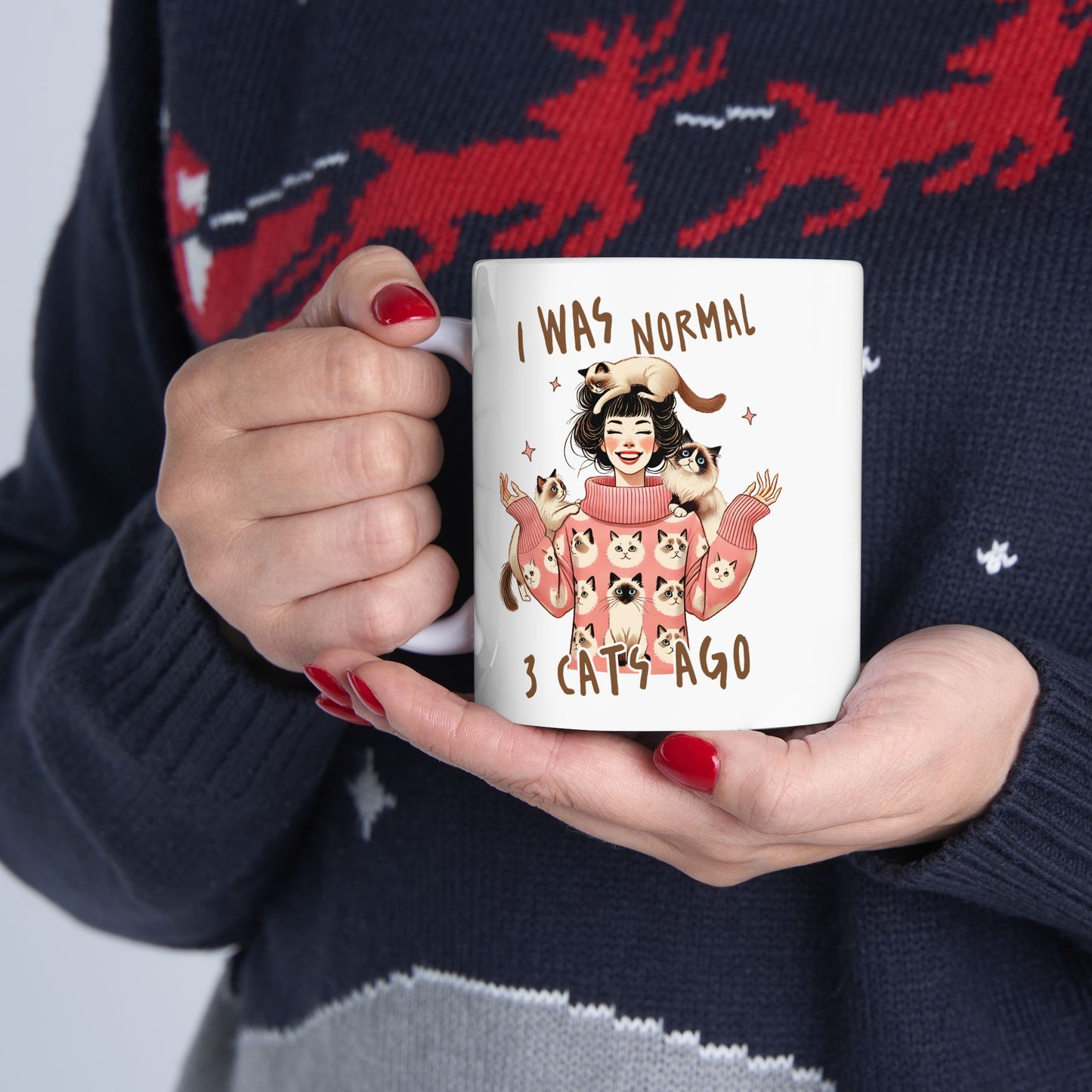 🐱 I Was Normal 3 Cats Ago Mug – Purrfectly Crazy Cat Lady Vibes ☕
