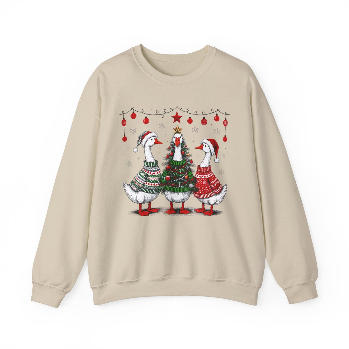 🎄🪿 Goosemas Sweater Flock Sweatshirt – Festive Geese in Cozy Knits