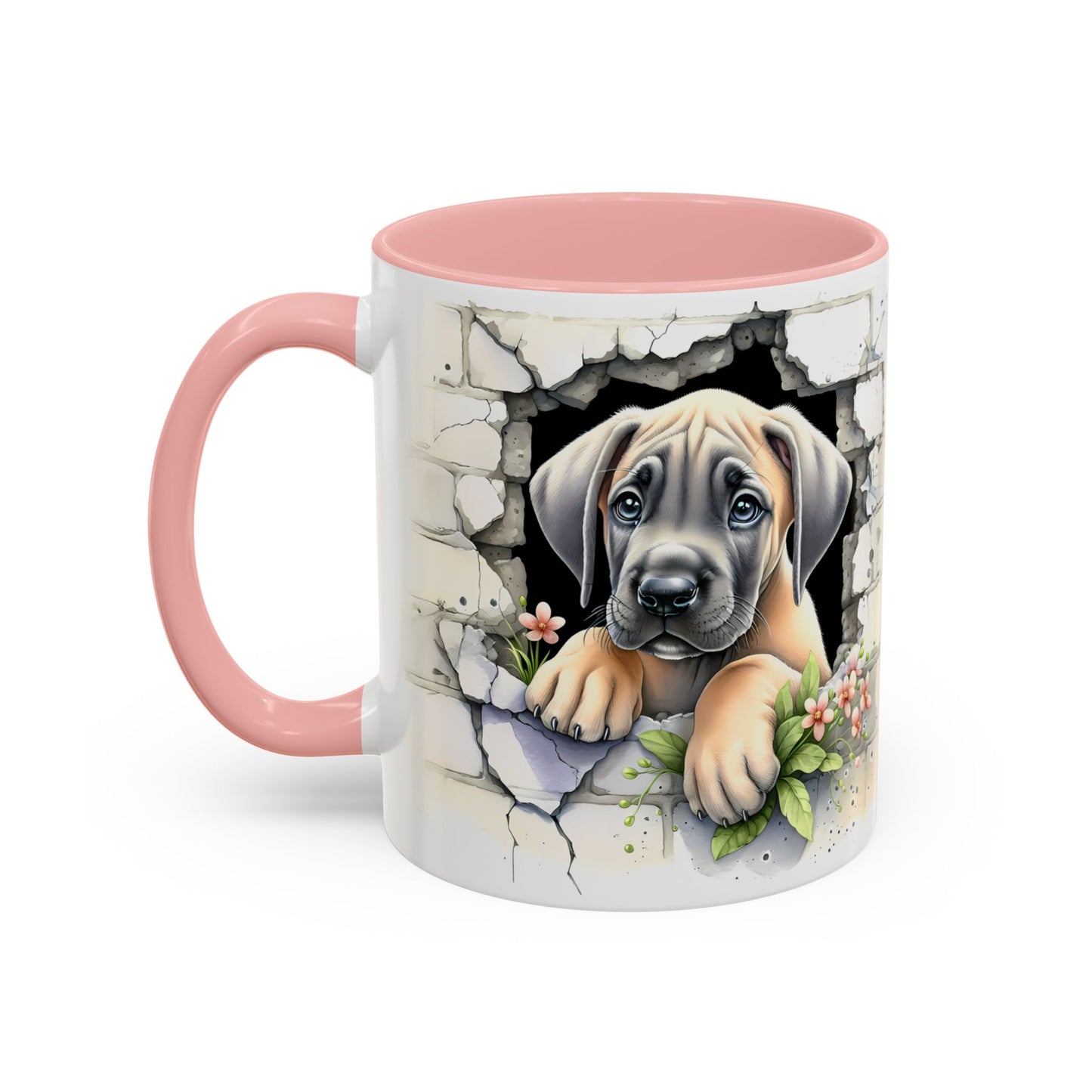 🐾 Great Dane Puppy Accent Mug – Sweet Peek-Through Puppy Design ☕💛