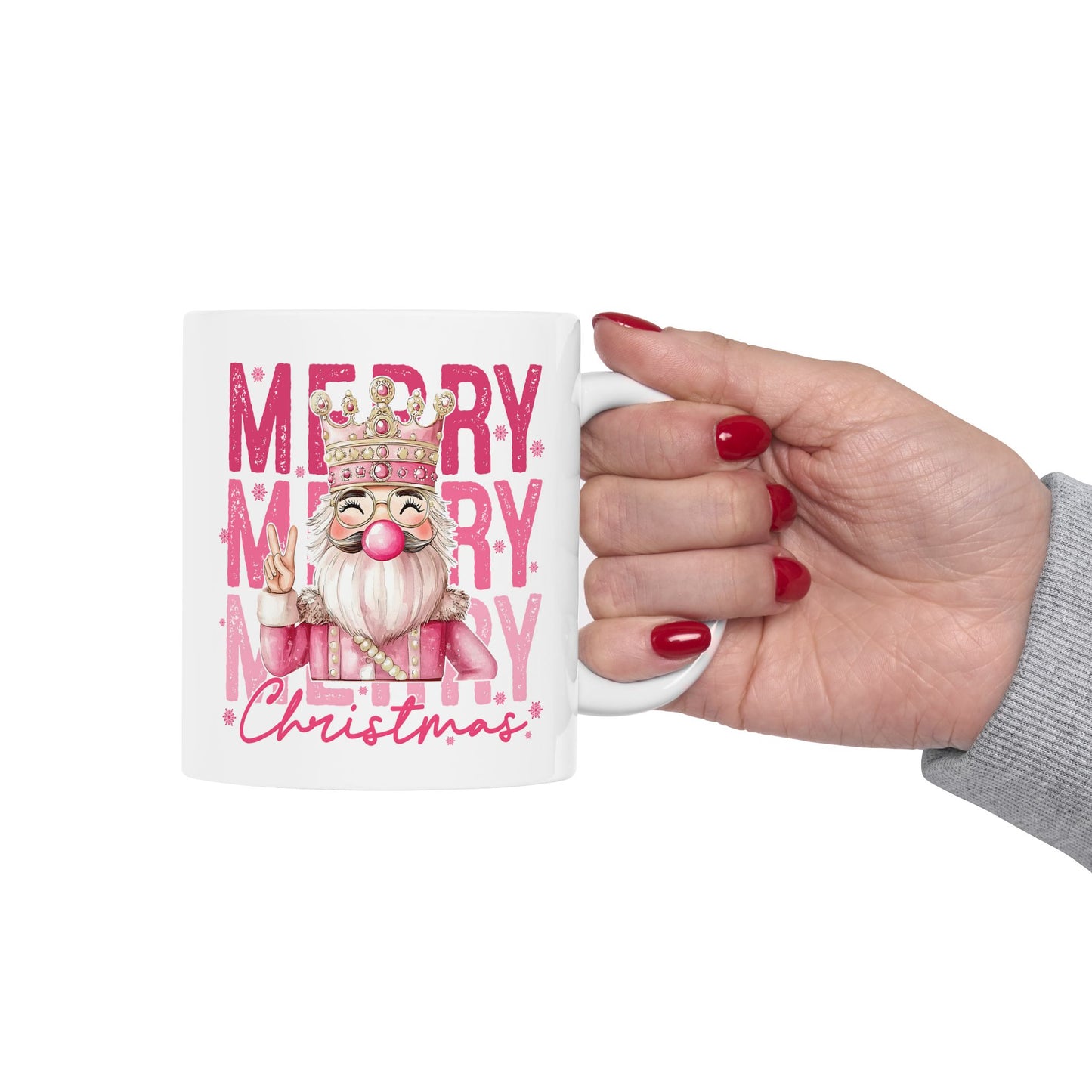 🎅💖 Pink Santa Christmas Mug – Merry Vibes with a Sparkly Twist 🎄✨