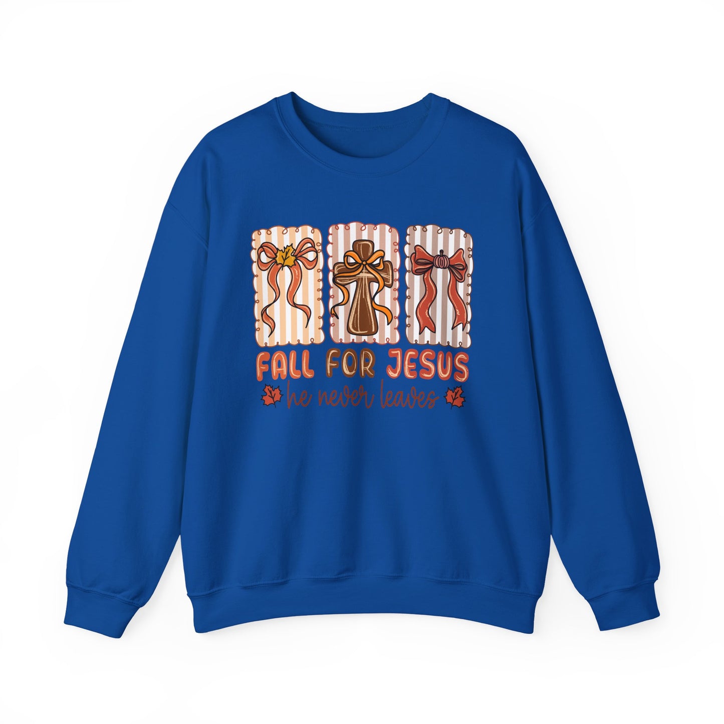 🍂✝️ Fall For Jesus – “He Never Leaves” Sweatshirt