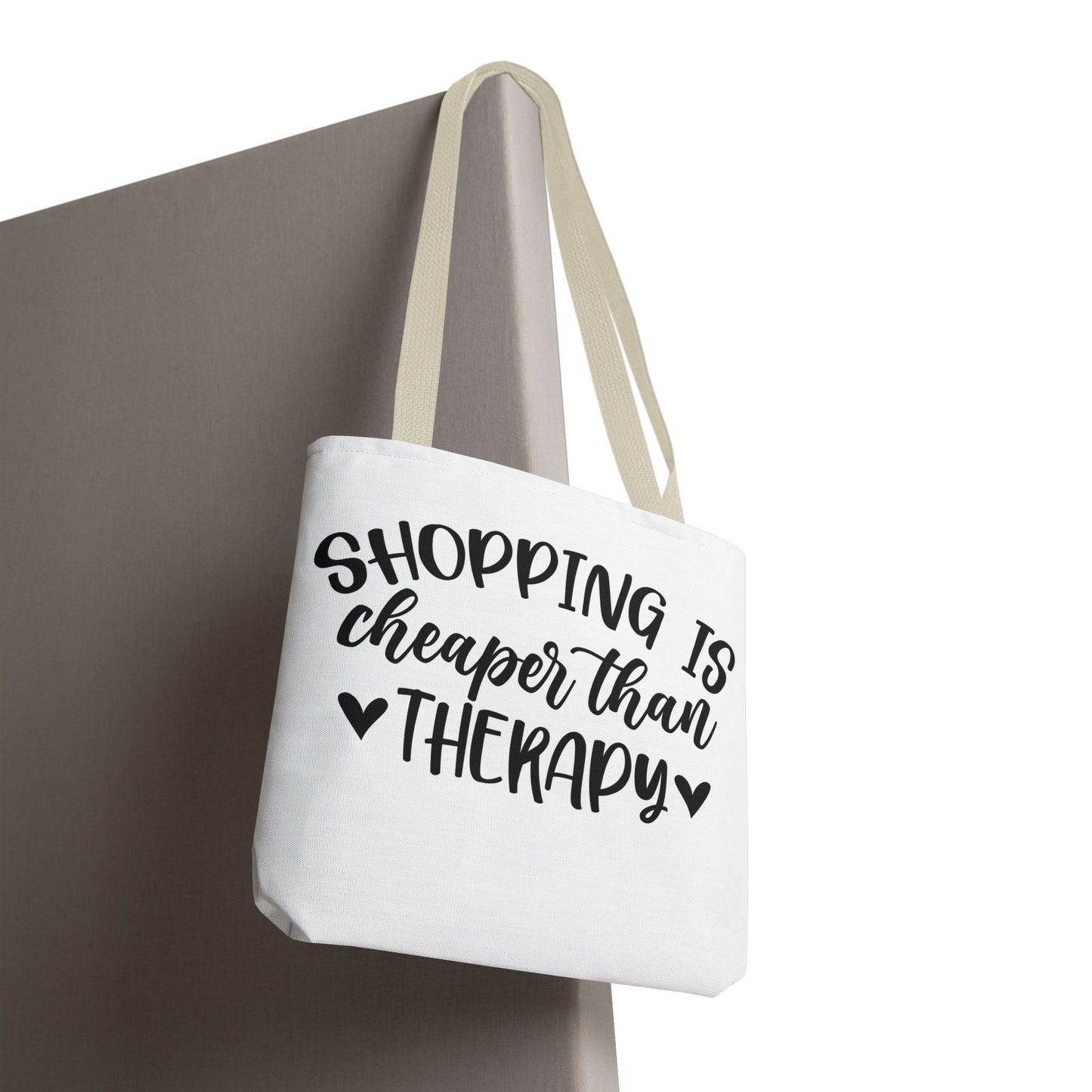 🛍️ Shopping Is Cheaper Than Therapy Tote Bag – Fun & Stylish Everyday Carry ❤️