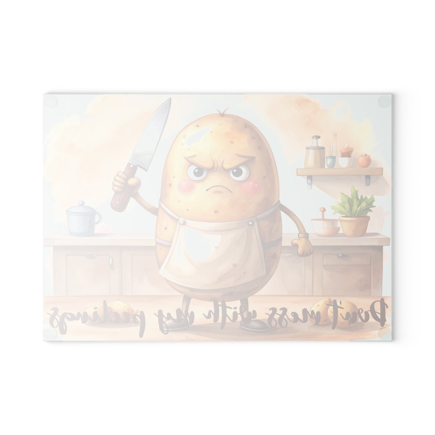 🥔 Don’t Mess With My Peelings – Funny Potato Cutting Board