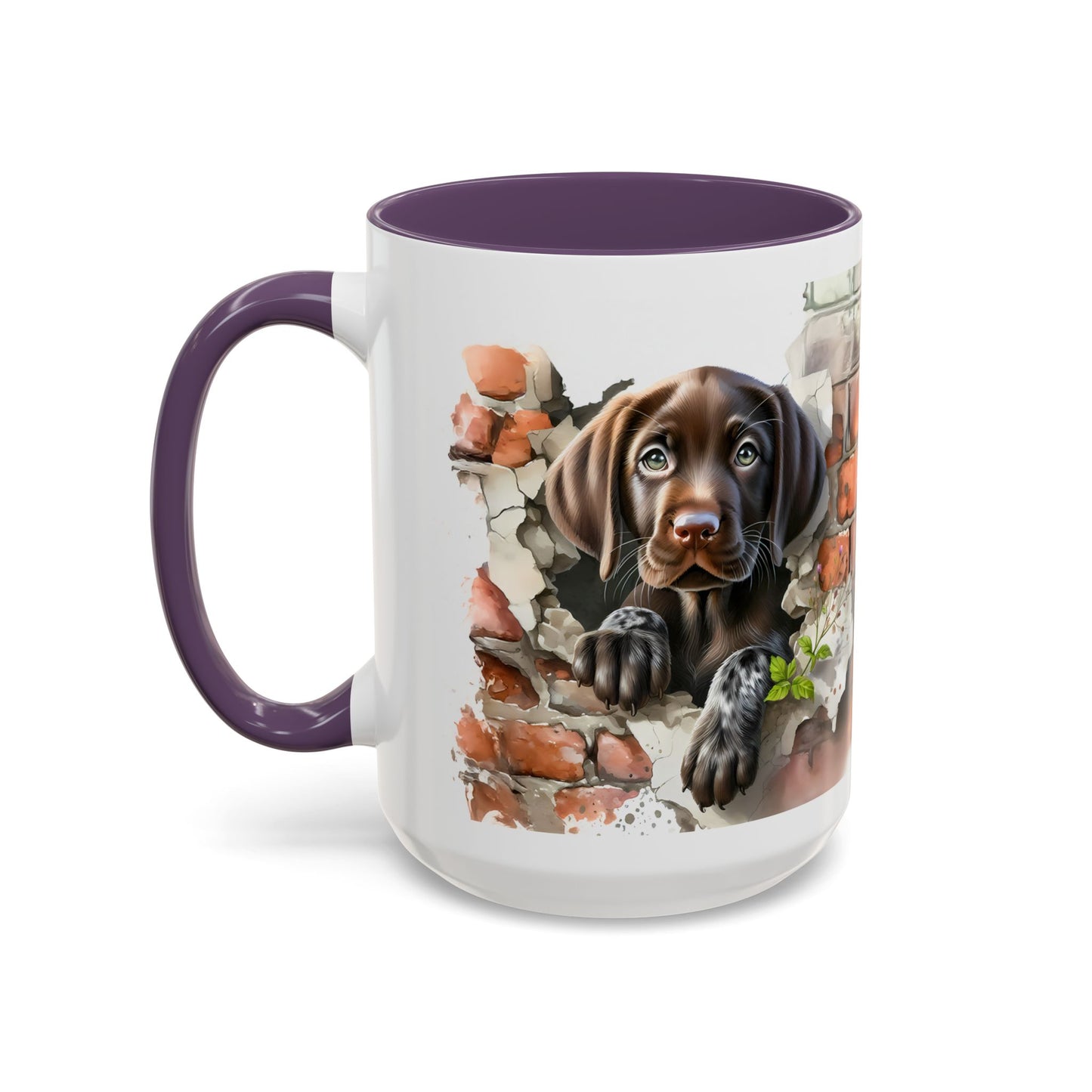 🐶🍫 Chocolate Lab Puppy Accent Mug – Sweet Brown Pup Coffee Cup ☕💛