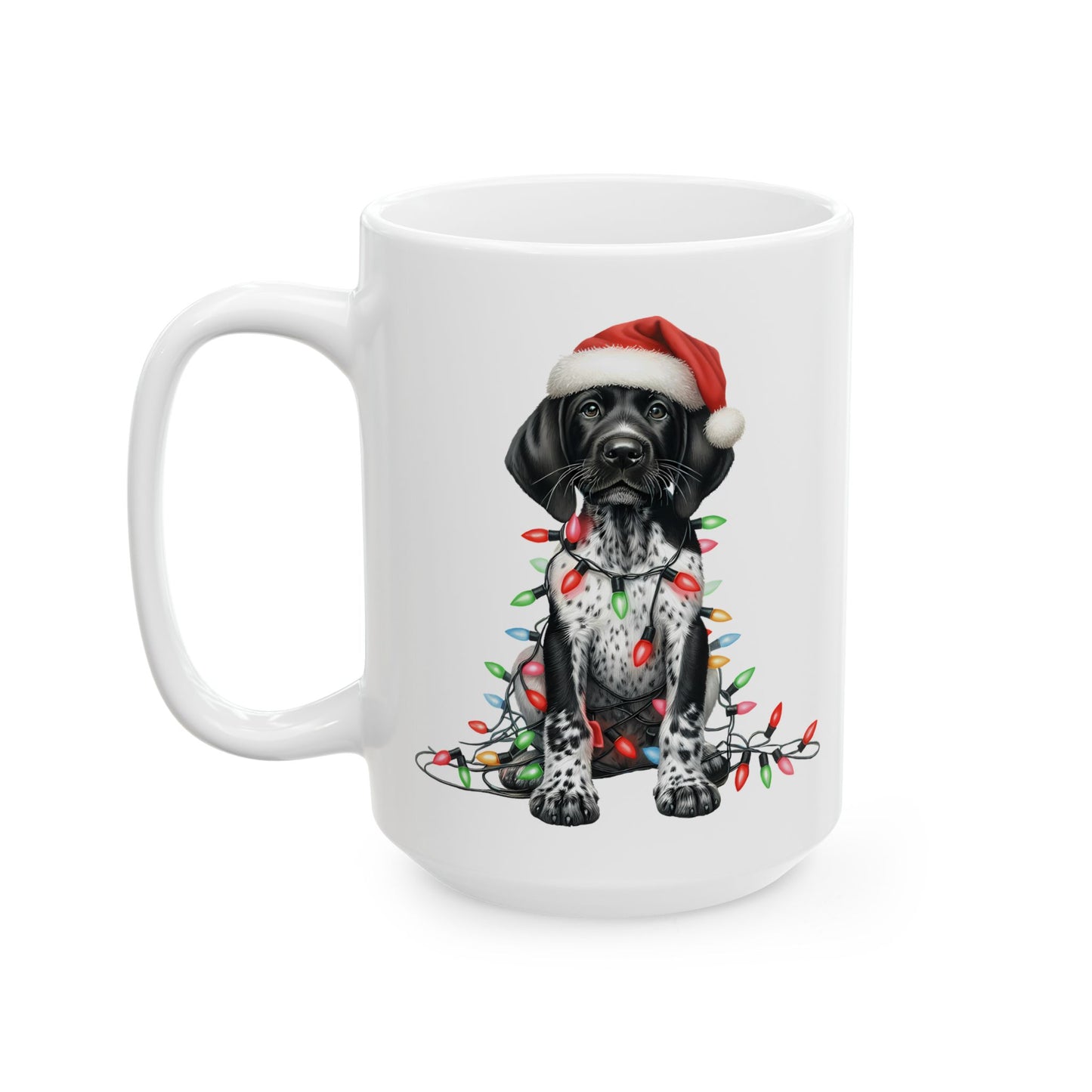 🎄 German Shorthair Pointer Christmas Mug – Holiday Cheer with a Santa Pup Twist ☕️
