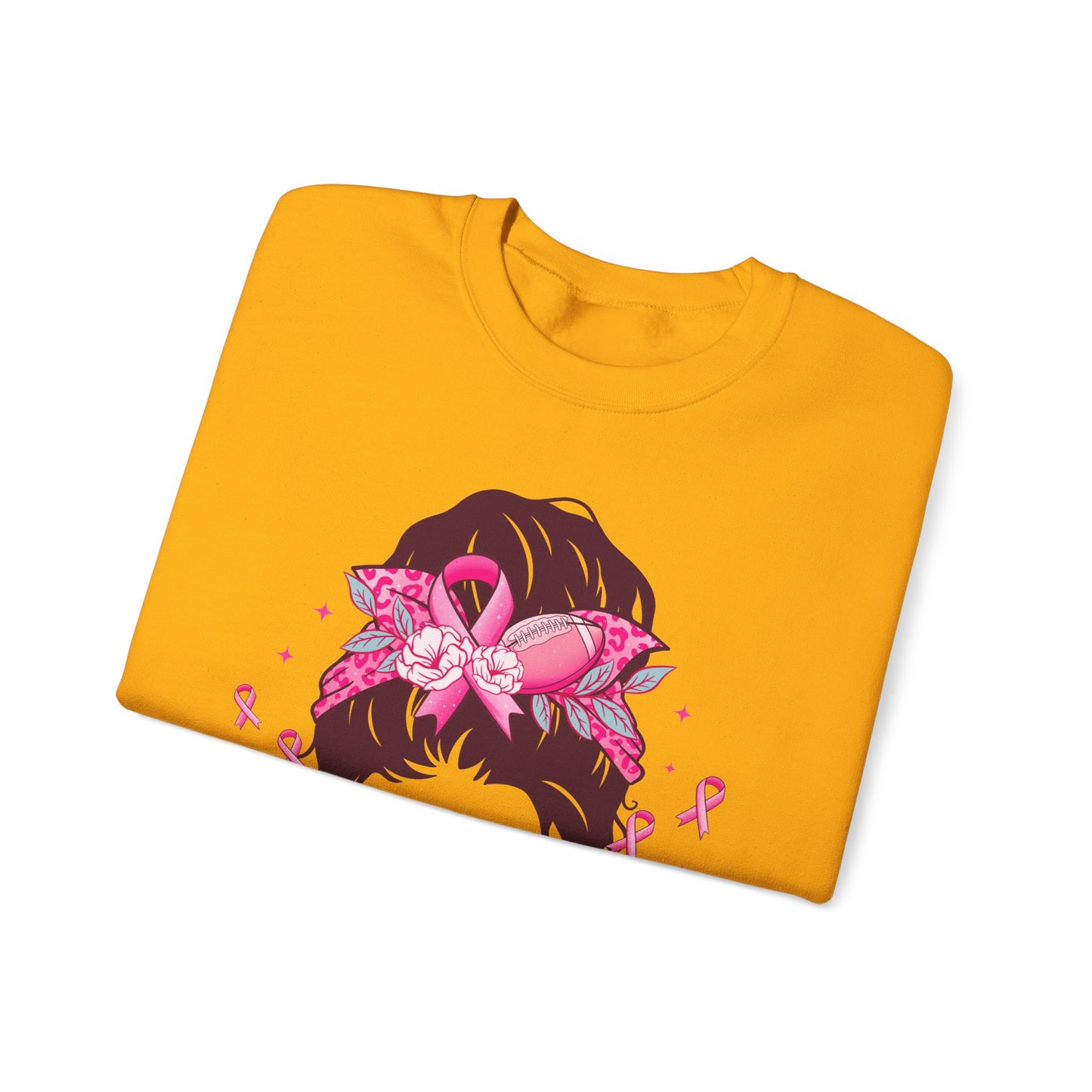 💪🎀 Stronger Than Cancer Sweatshirt – Bold Leopard Print Breast Cancer Awareness Crewneck