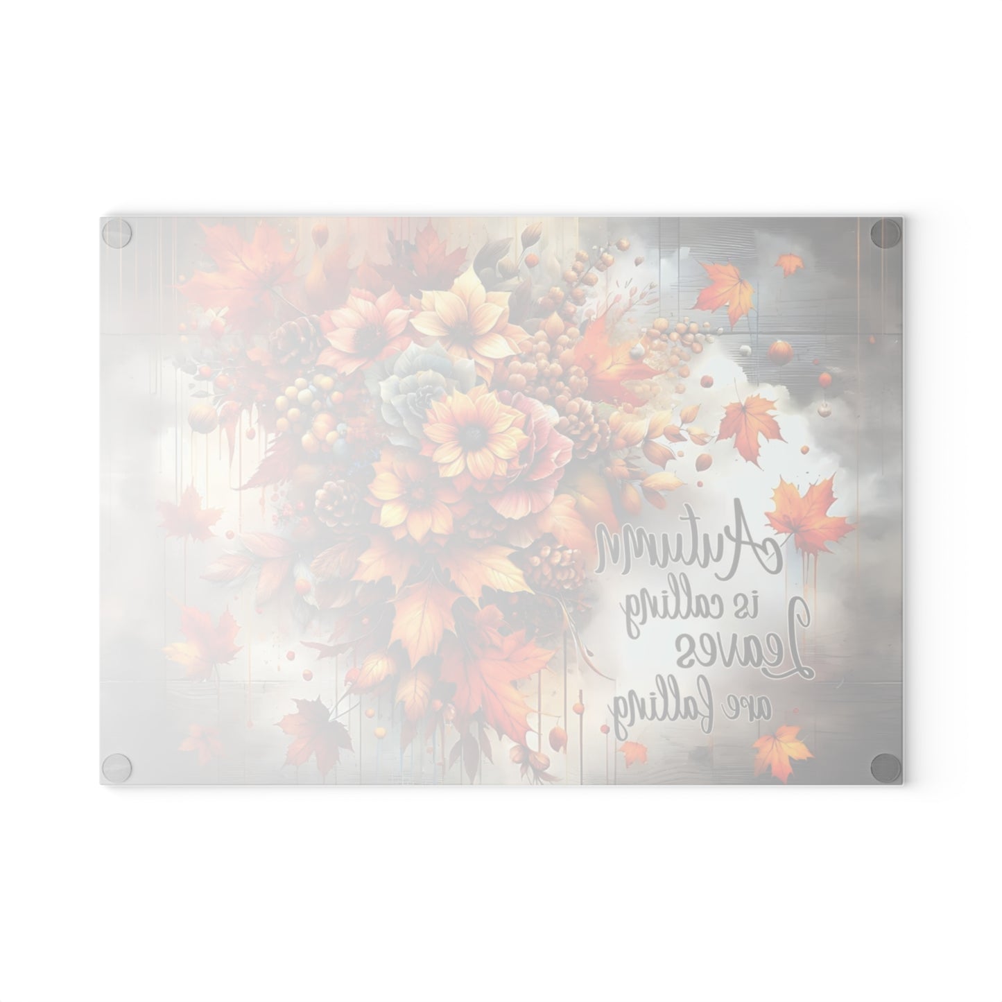 🍁🌻 Autumn Leaves & Blooms Cutting Board – Seasonal Elegance for Your Kitchen 🍂🌾