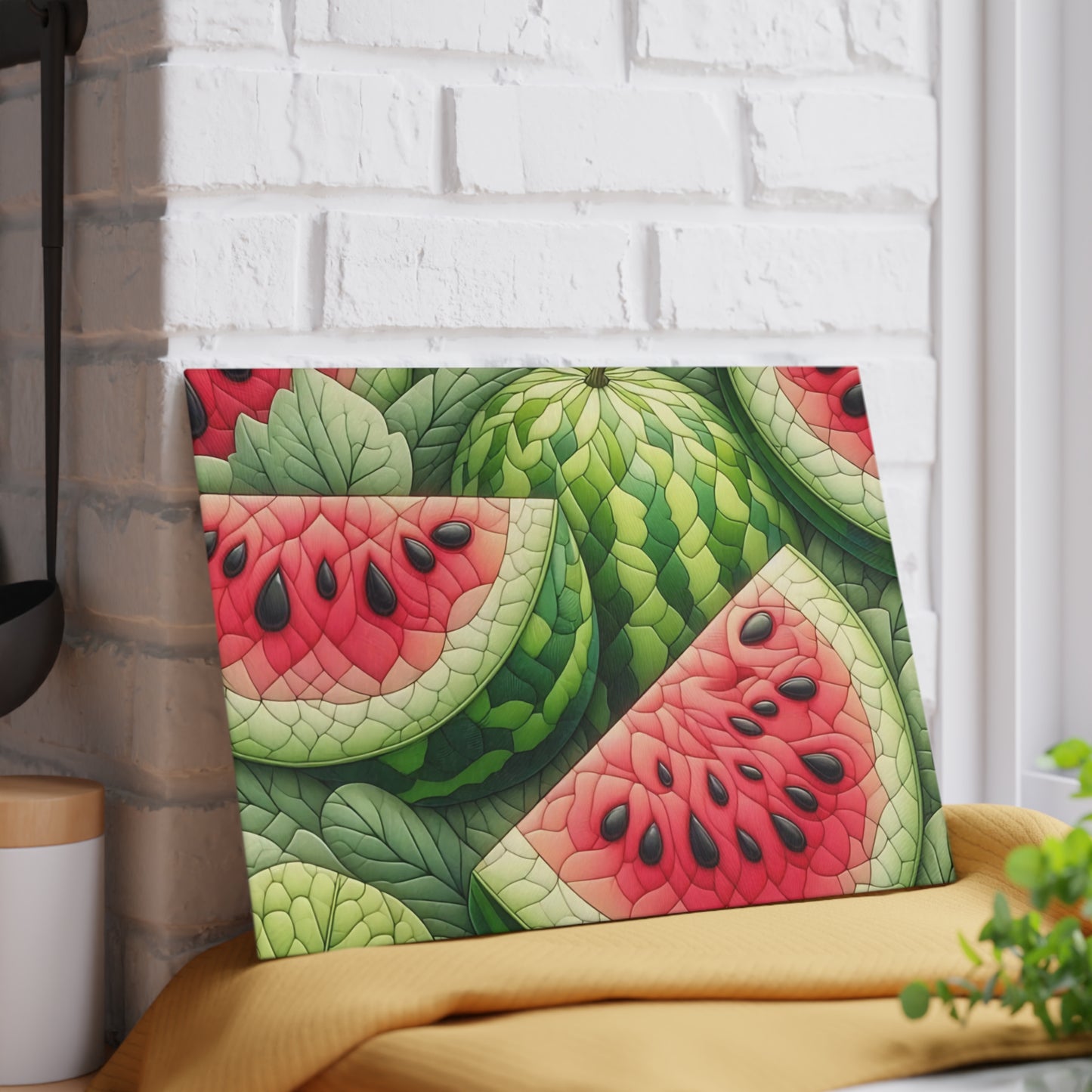 🍉 Juicy Watermelon Glass Cutting Board – Sweet Summer Kitchen Vibes