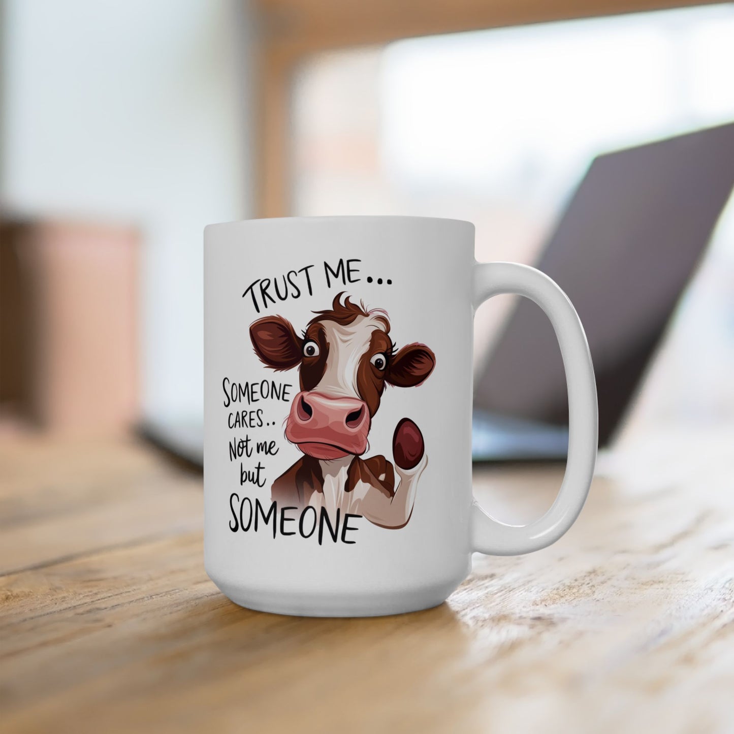 Confía en mí... No en mí, sino en alguien: divertida taza de vaca para almas sarcásticas ☕