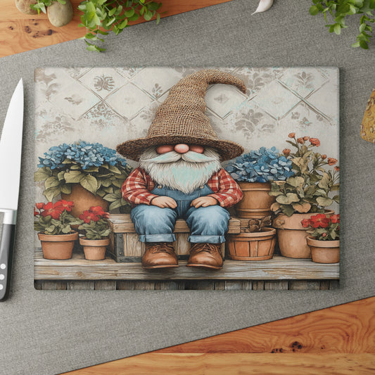 Tabla de cortar con diseño de gnomo de jardín: un toque rústico para tu cocina