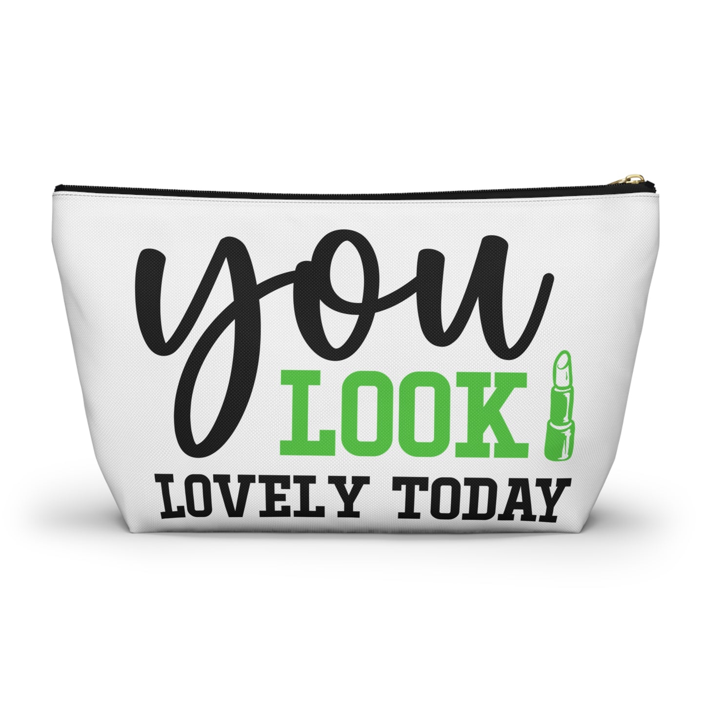 Accessory Pouch – "You Look Lovely Today" Green Makeup Bag