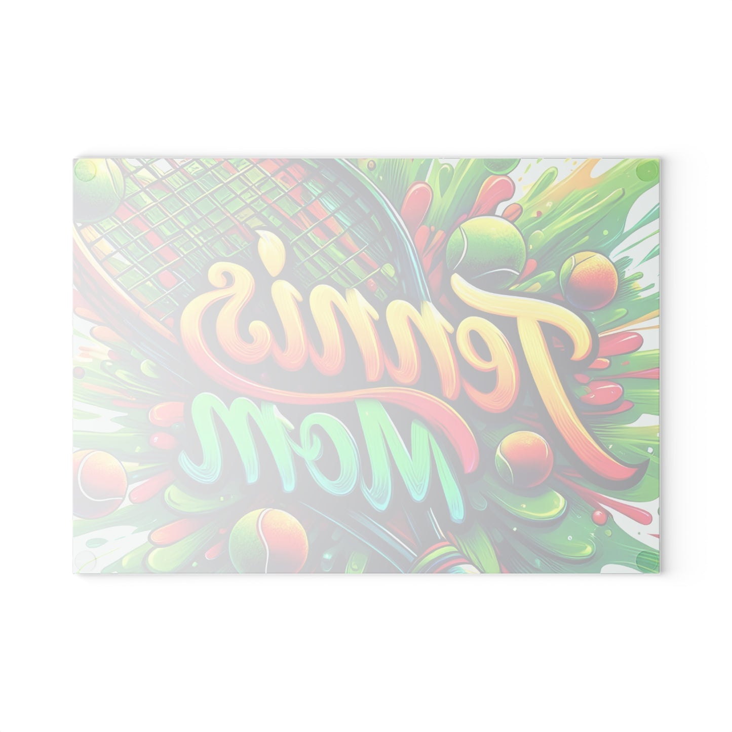 🎾 Tennis Mom Cutting Board – Colorful Splash for Your Kitchen 🎨