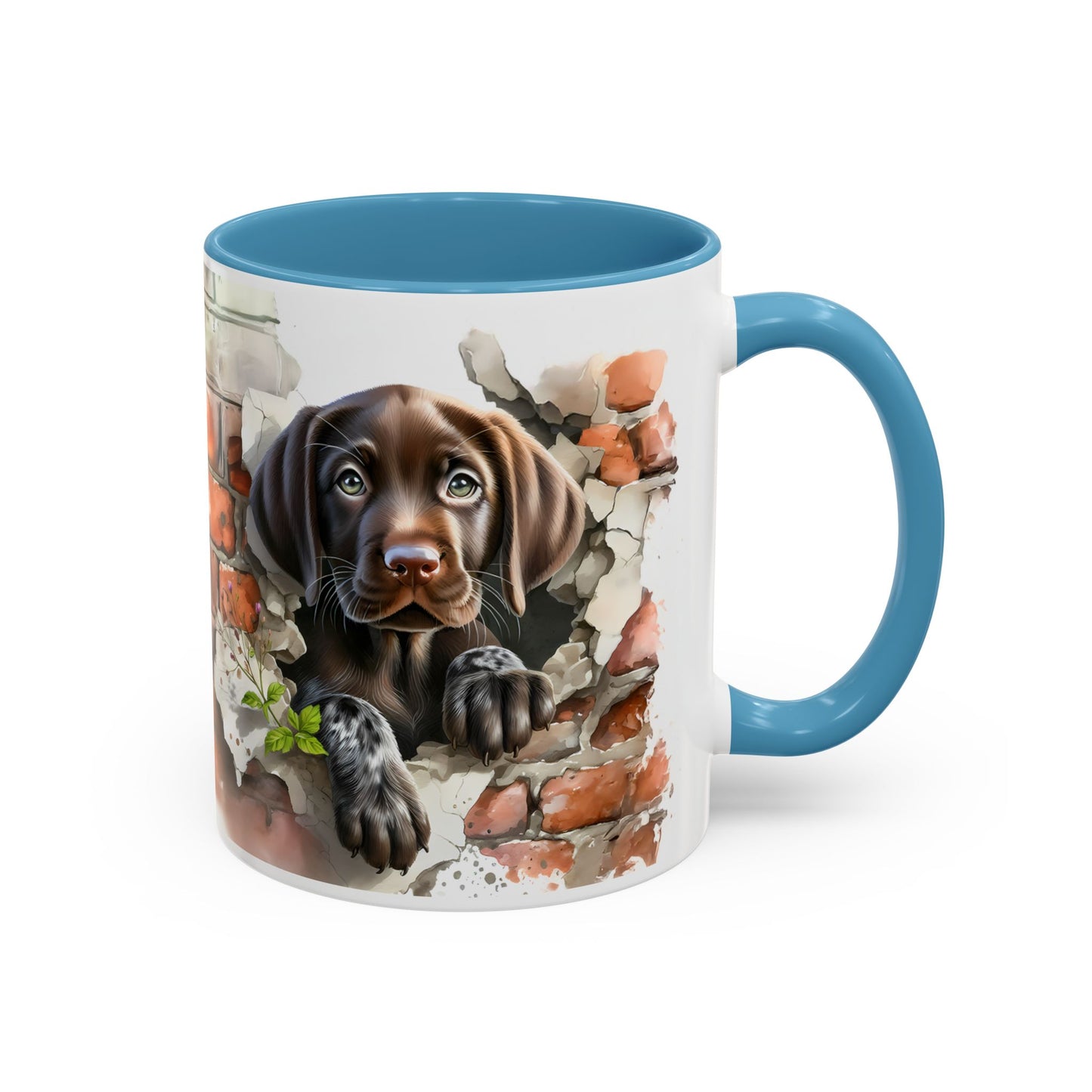 🐶🍫 Chocolate Lab Puppy Accent Mug – Sweet Brown Pup Coffee Cup ☕💛