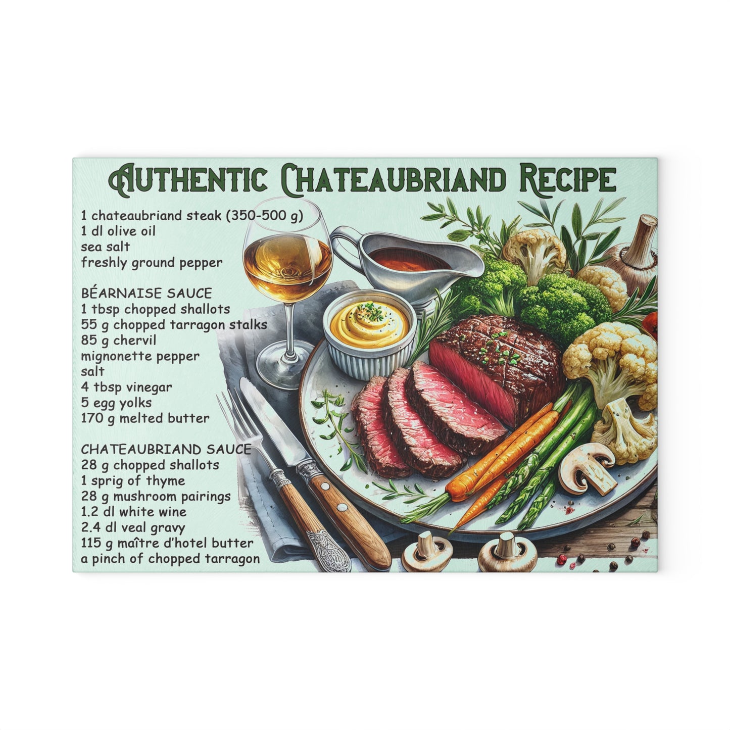 🥩 Authentic Chateaubriand Recipe – Gourmet Steak Lover’s Cutting Board