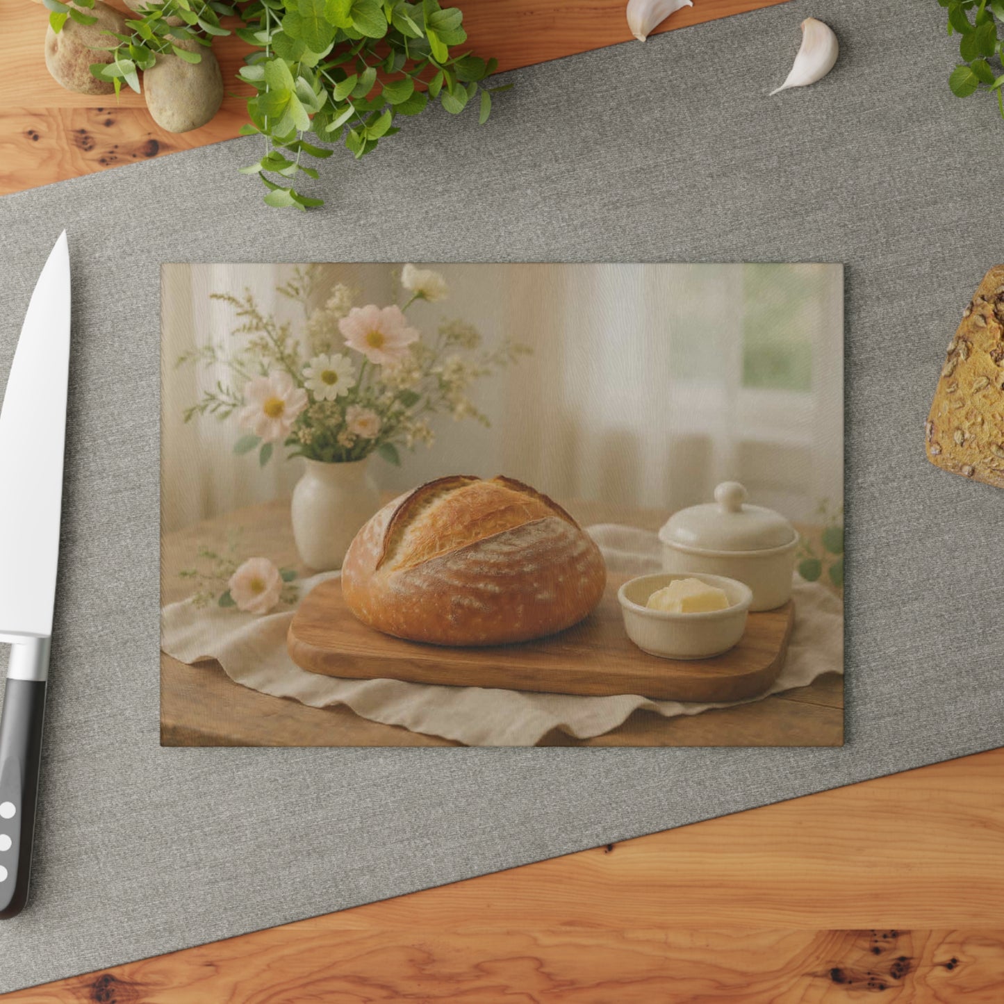 🍞Sourdough – Rustic Artisan Bread Tempered Glass Cutting Board