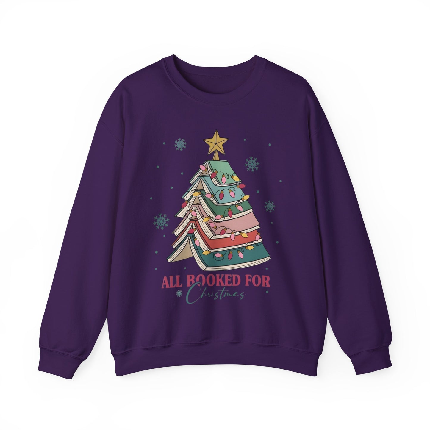 🎄📚 All Booked for Christmas Sweatshirt – Cozy Bookworm Holiday Vibes