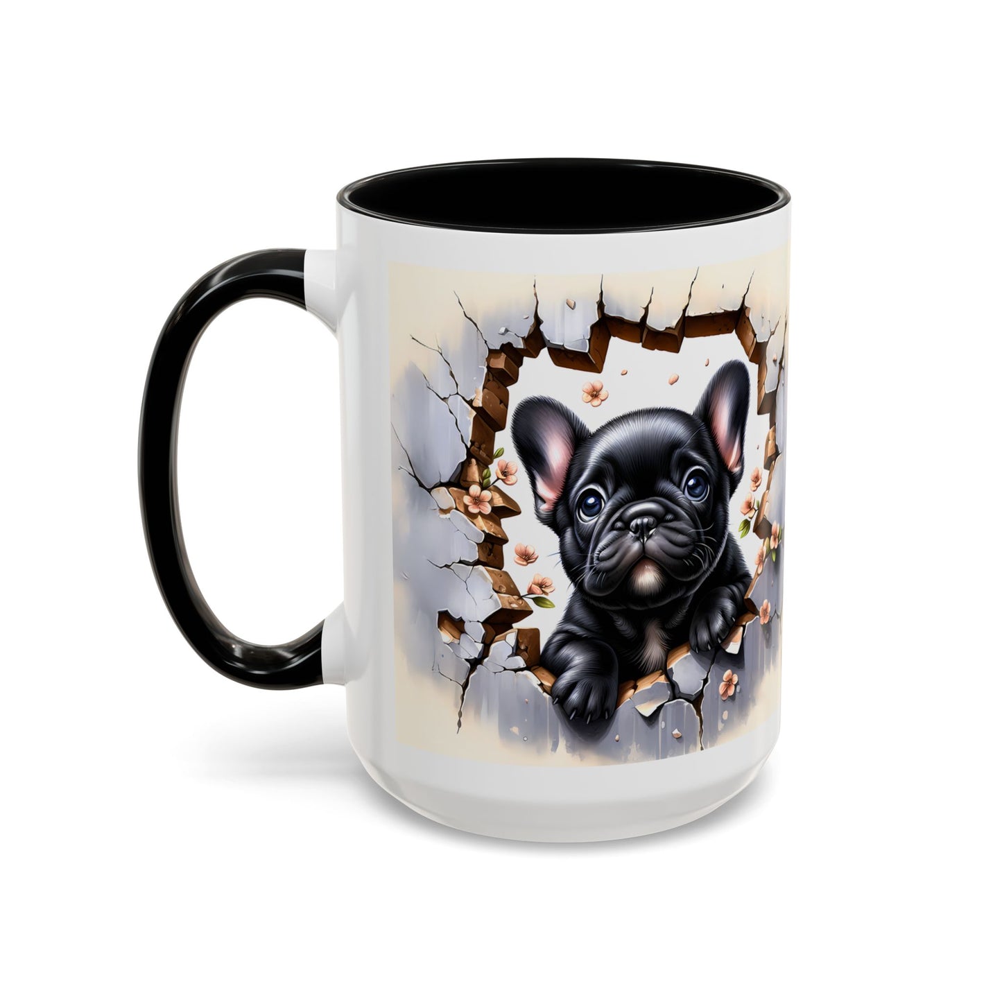 🐾☕ Black French Bulldog Puppy Accent Mug – Cute Breakthrough Pup Design ✨