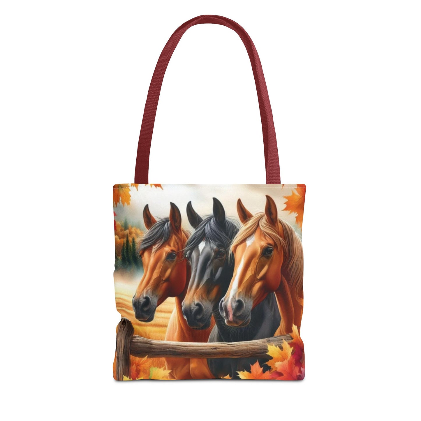 🐴 Autumn Horse Trio Tote Bag – Rustic, Stylish & Practical 🍂