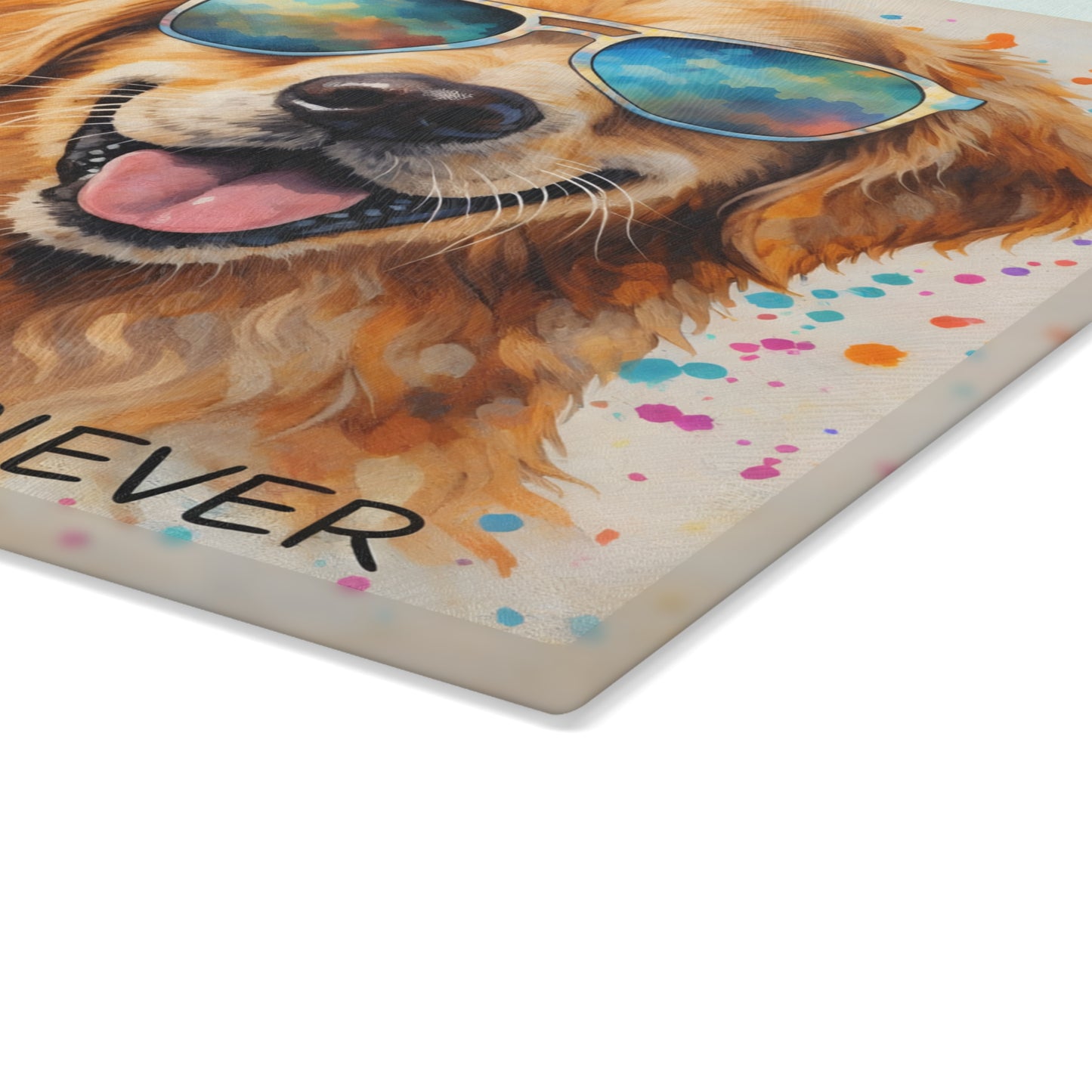 Golden Retriever Glass Cutting Board – Sunny Smiles & Kitchen Style