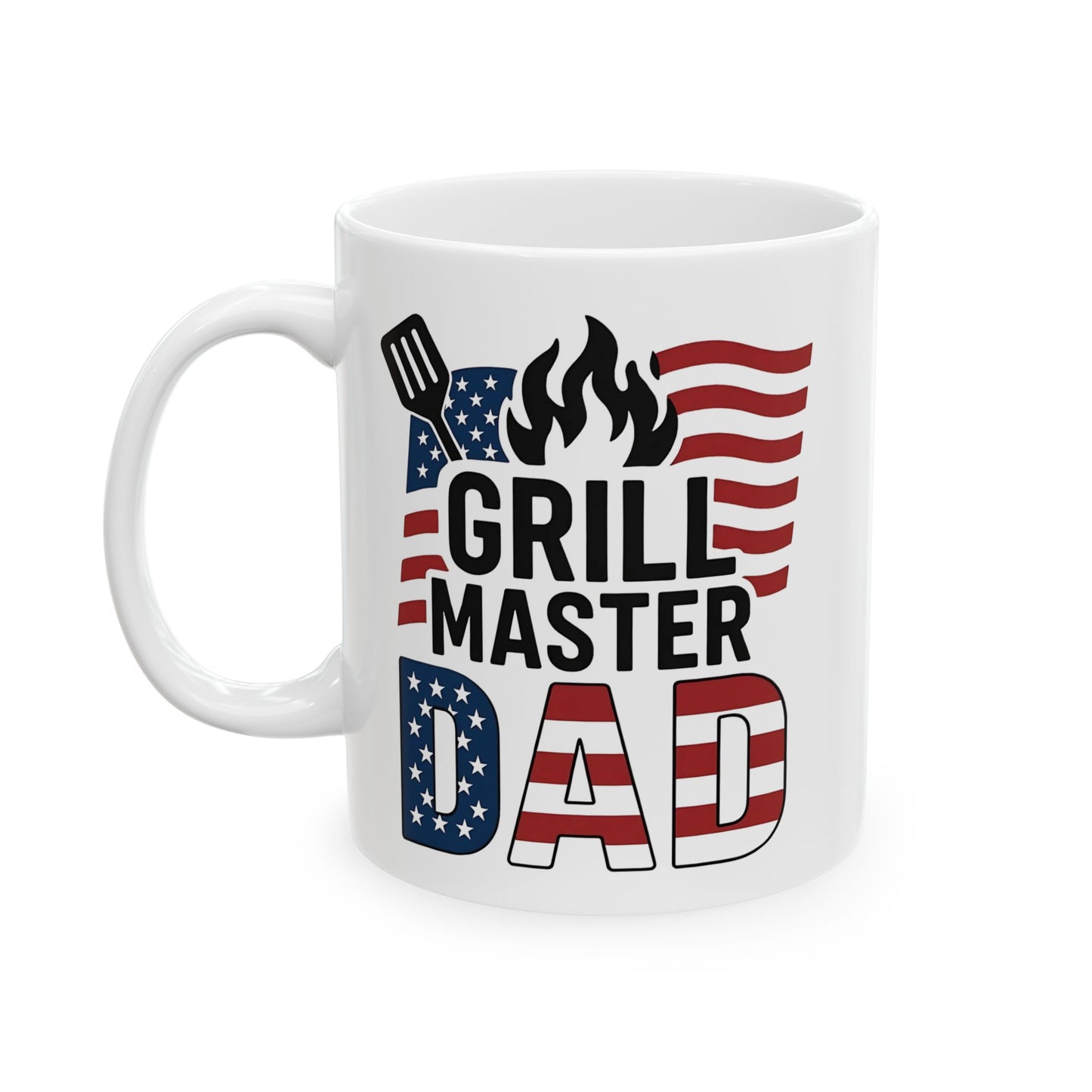 USA🔥 Grill Master DAD – Patriotic American Flag Coffee Mug (11oz & 15oz)
