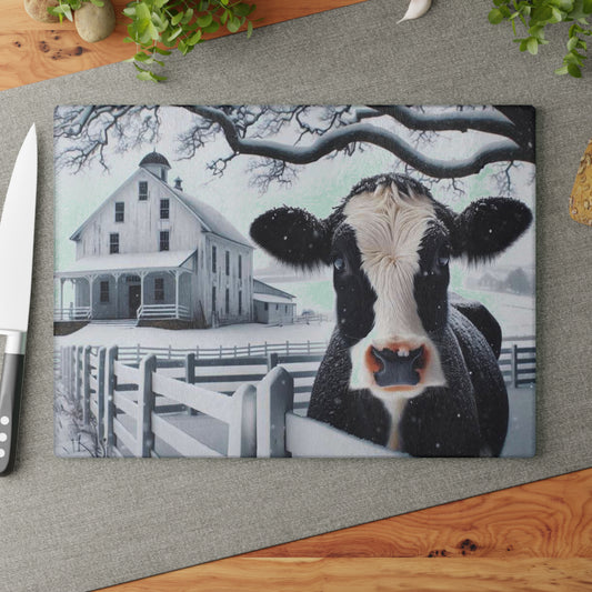 Tabla de cortar de vaca lechera, decoración de granja, regalos de boda, rancho de vacas, regalos de granja, vaca en blanco y negro, decoración de granja