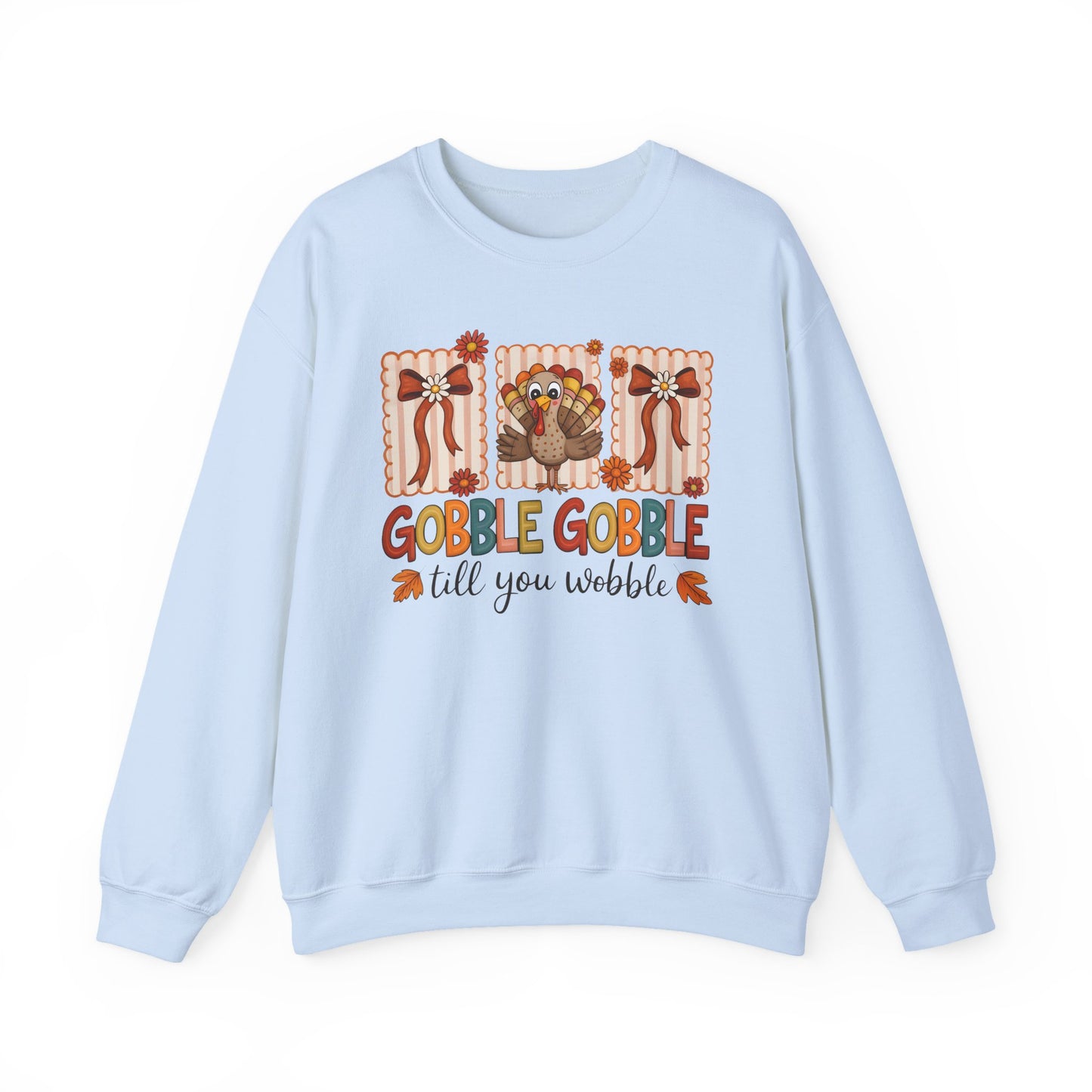 🦃✨ Gobble Gobble Till You Wobble Sweatshirt – Cute Turkey Fall Vibes 🍁🧡