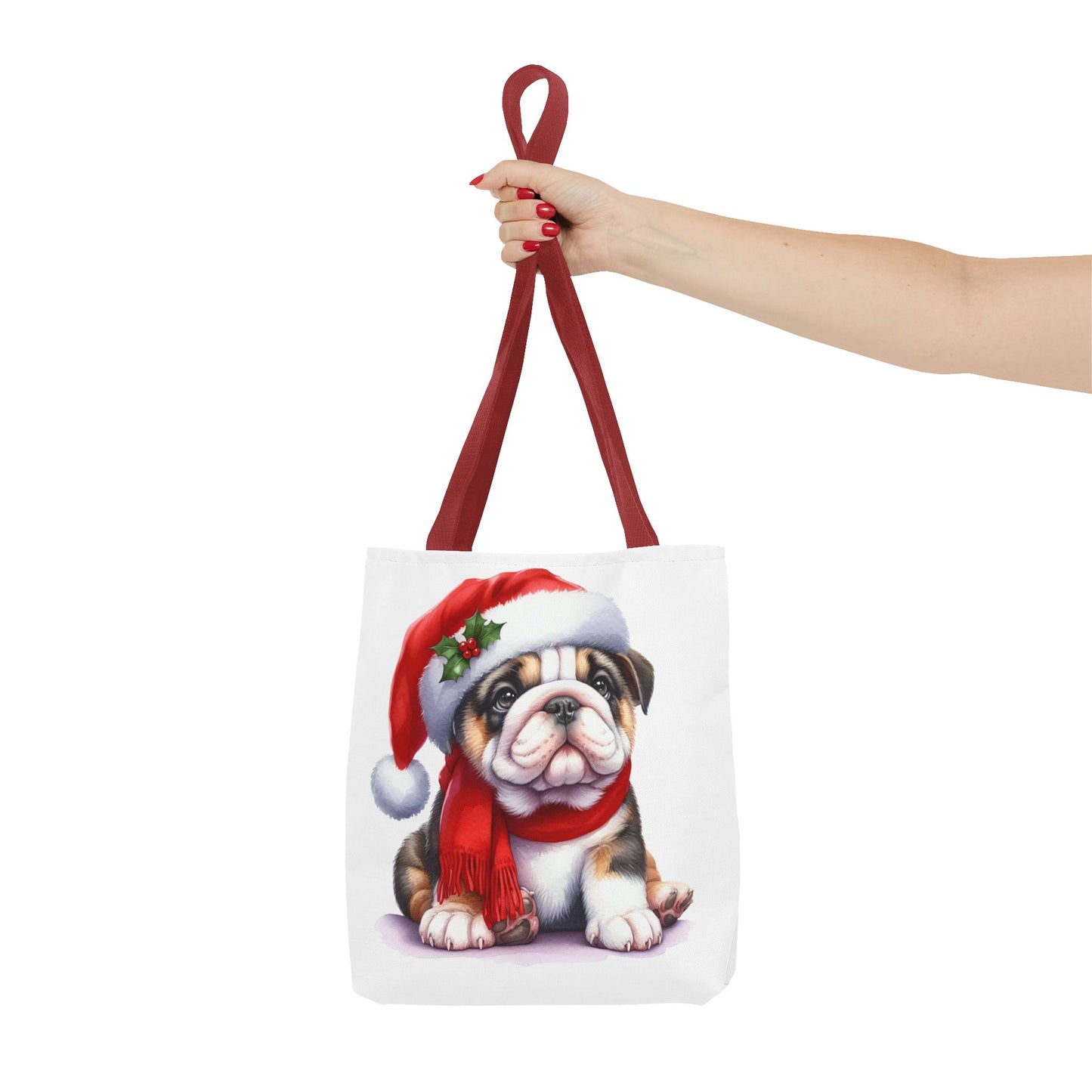 🎅 Bulldog Christmas Tote Bag – Cozy Holiday Style for Dog Lovers 🐾